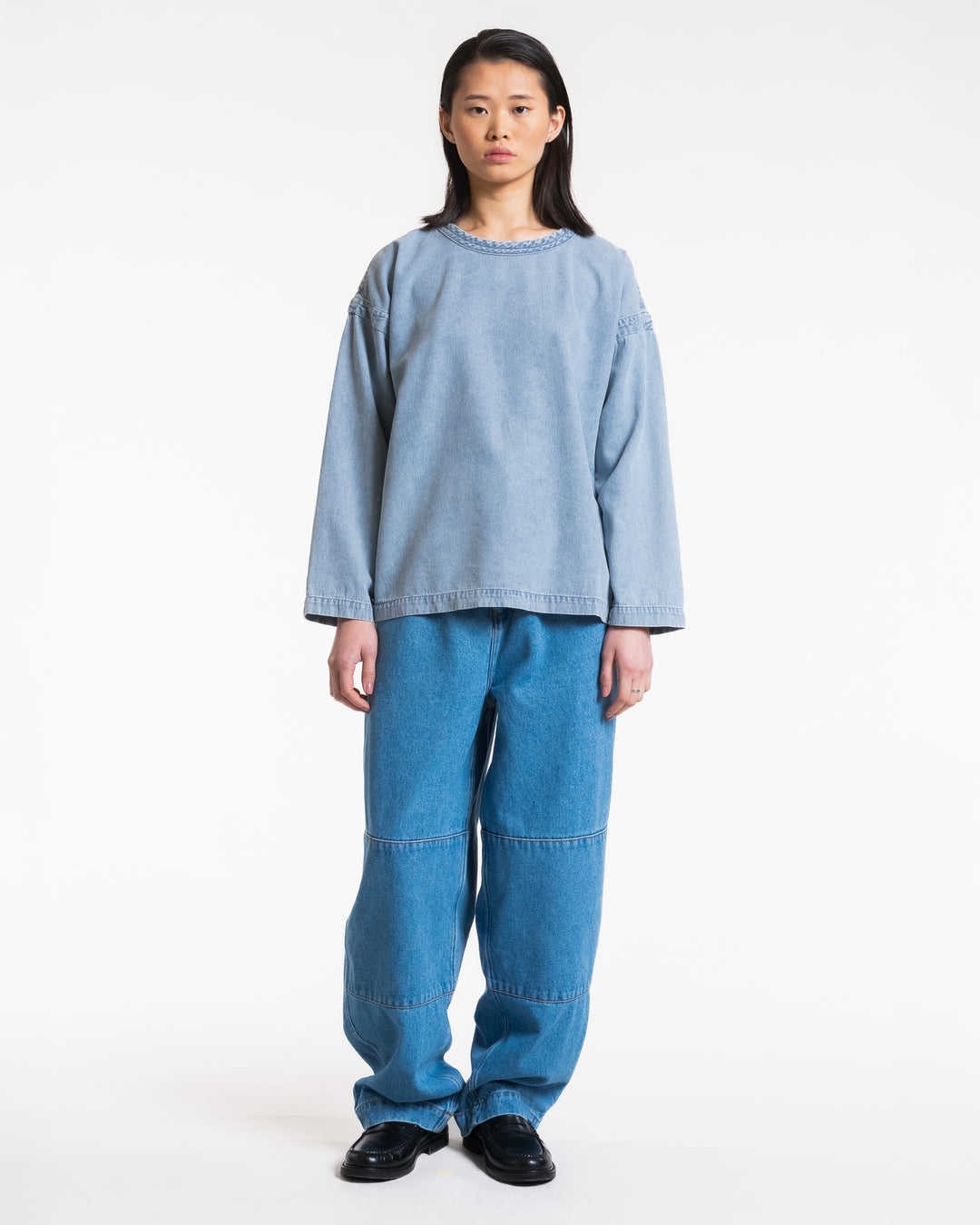 G.o.D Gardener Smock Flannel Denim Blue