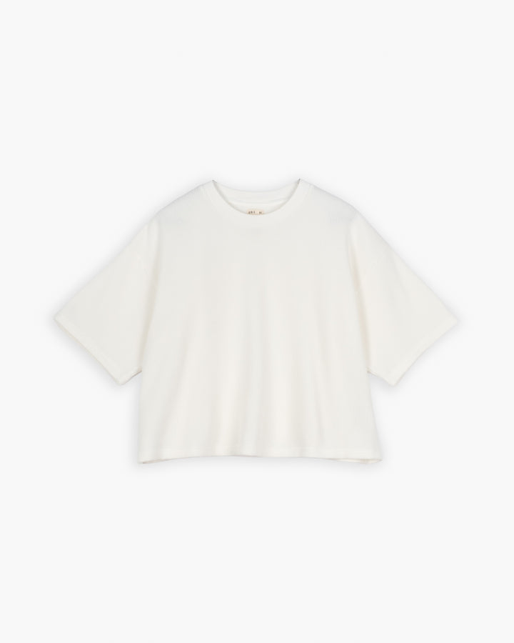 G.o.D Big T Cropped Waffle Jersey Off White