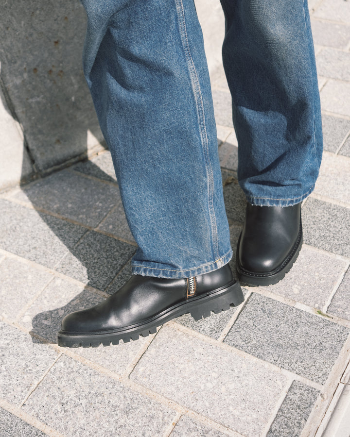 Vinny's Moto Boot Nappa Leather Black