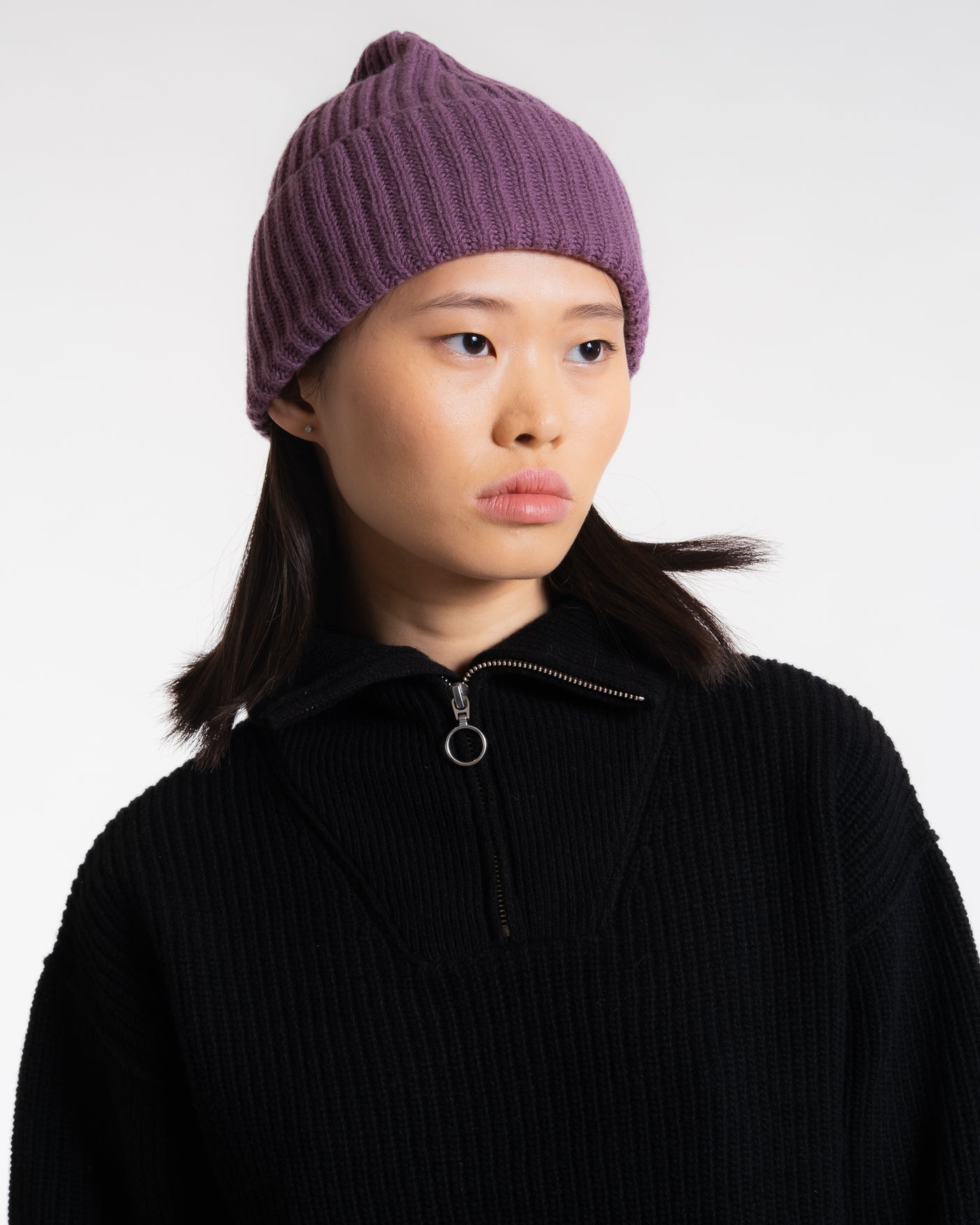 Wool Cashmere Beanie Lavender