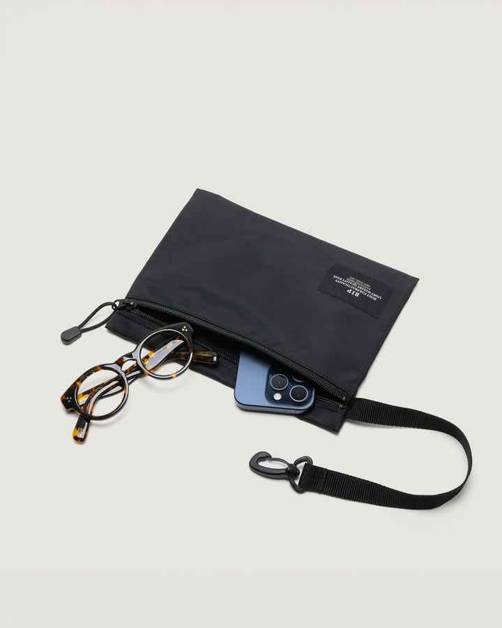 Zipper Pouch Nylon Twill Black