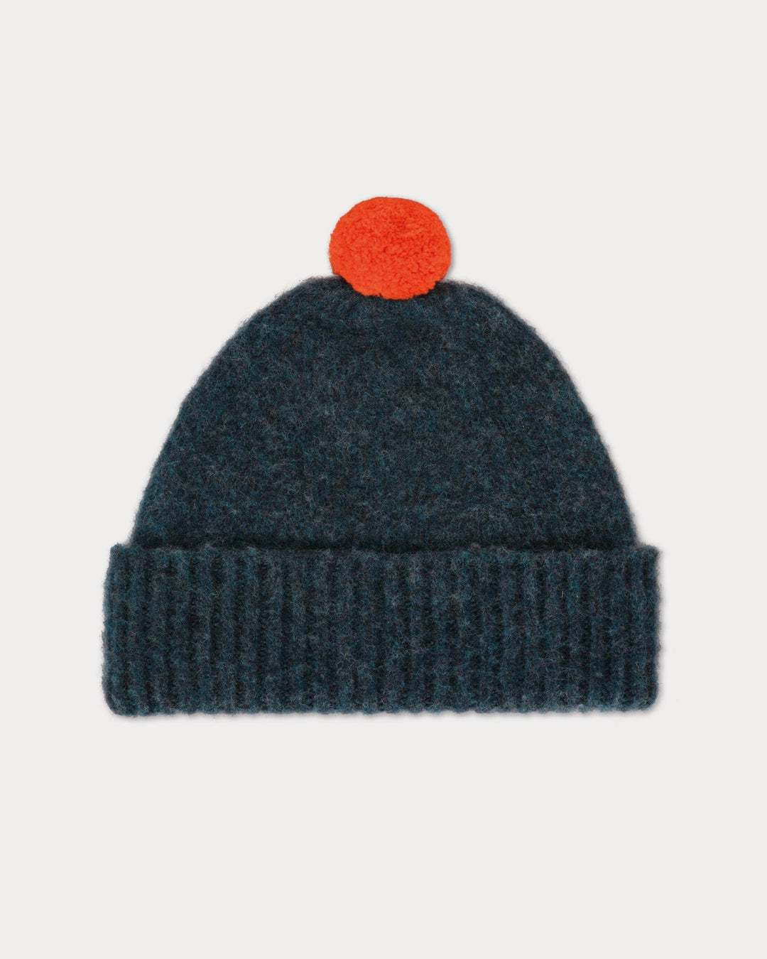 JG Brushed Plain Hat Contrast Pompom Lugano