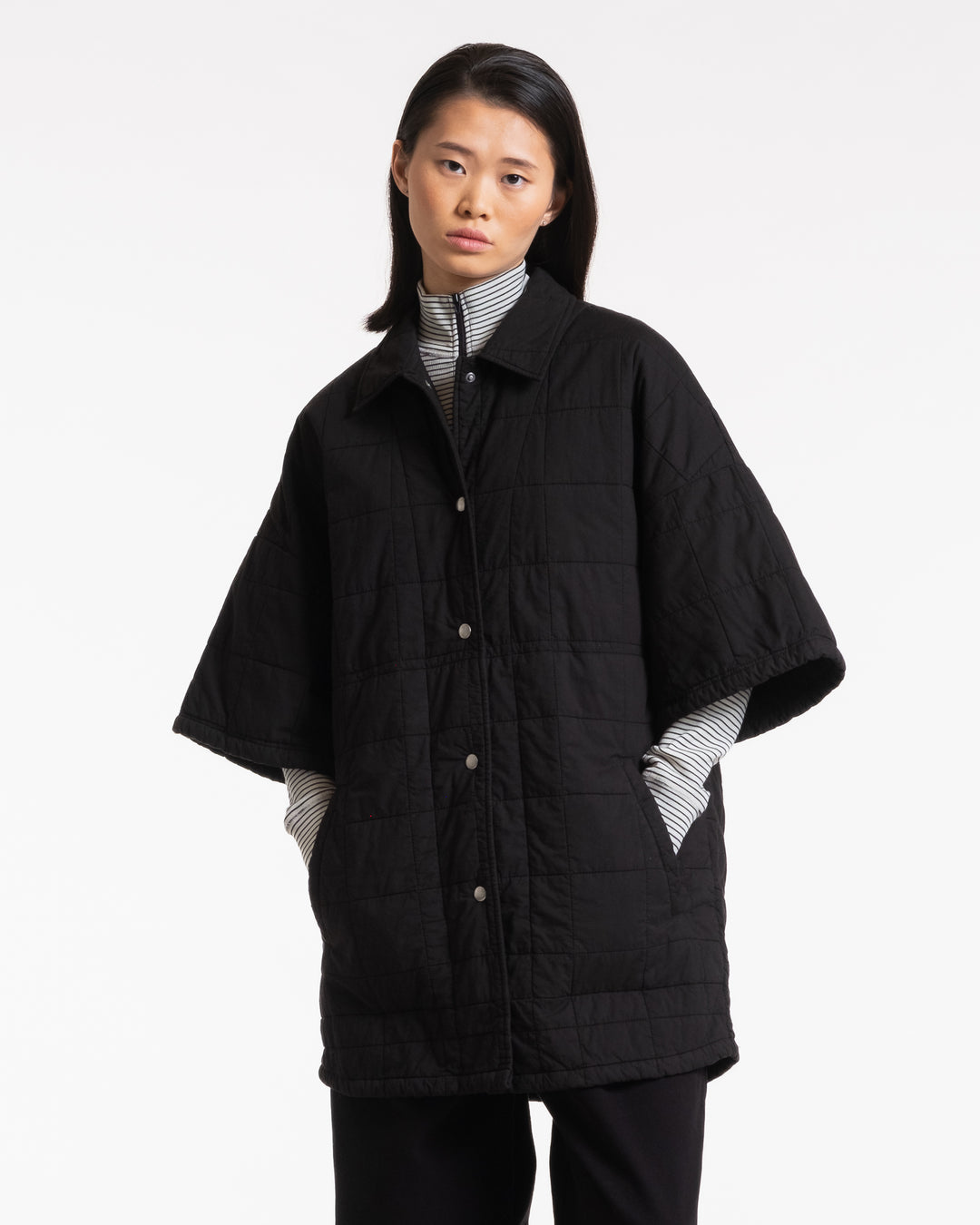 Kyoto Overshirt Cotton Quilt Black