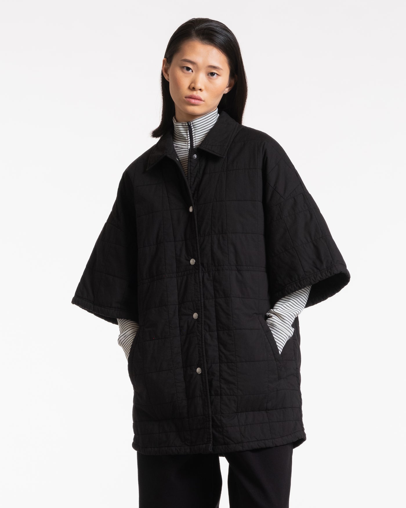 Kyoto Overshirt Cotton Quilt Black