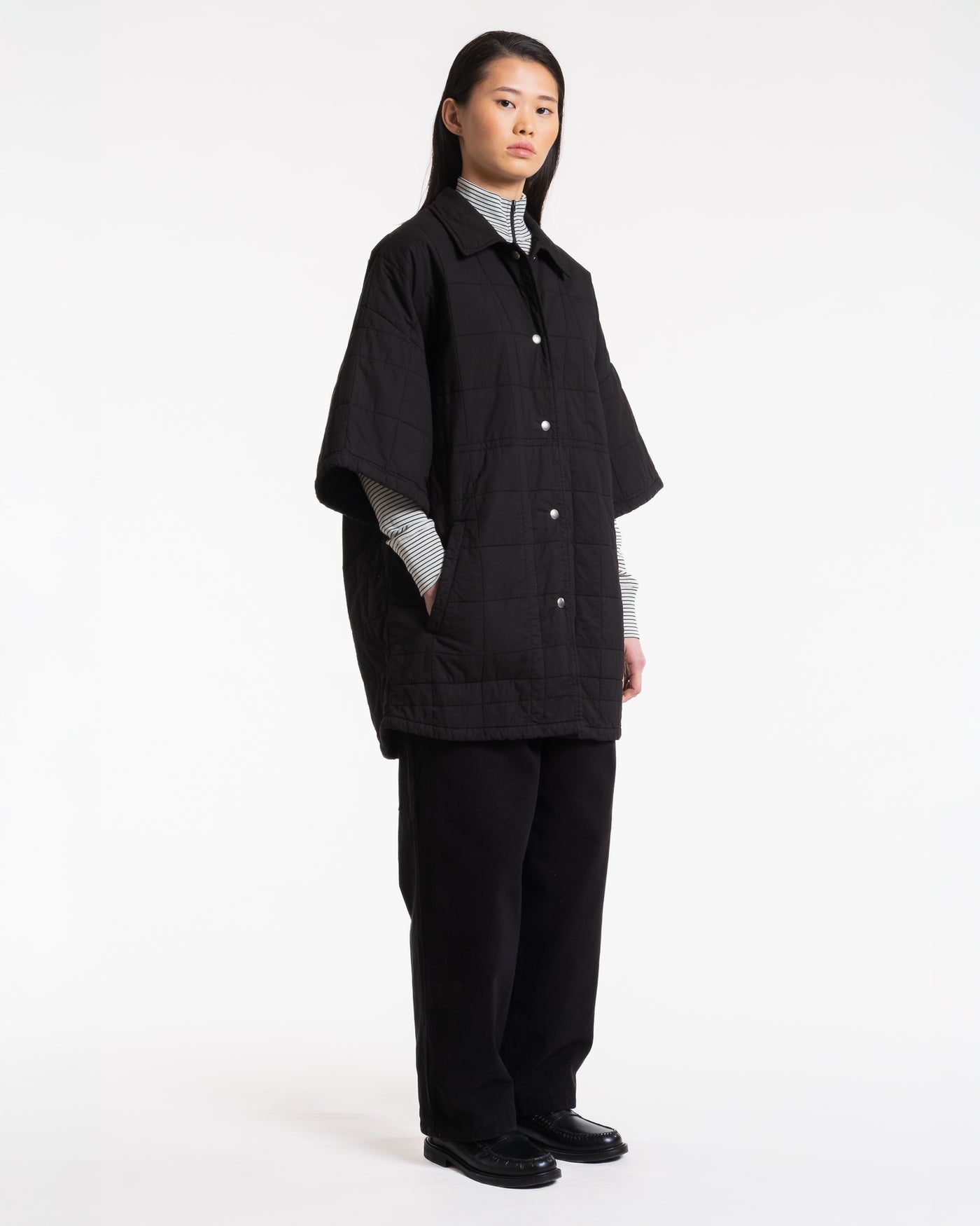 Kyoto Overshirt Cotton Quilt Black