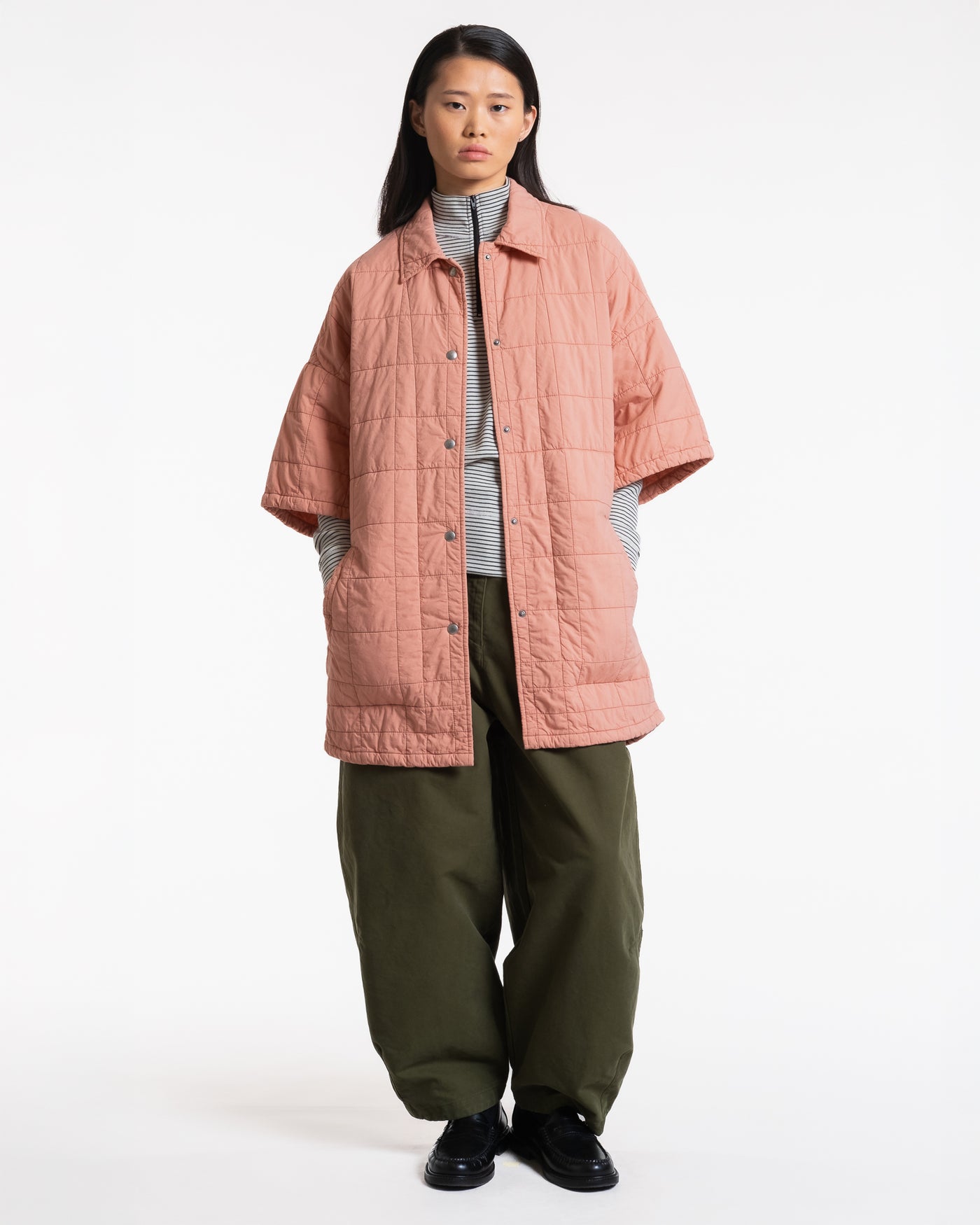 Kyoto Overshirt Cotton Quilt Old Rose