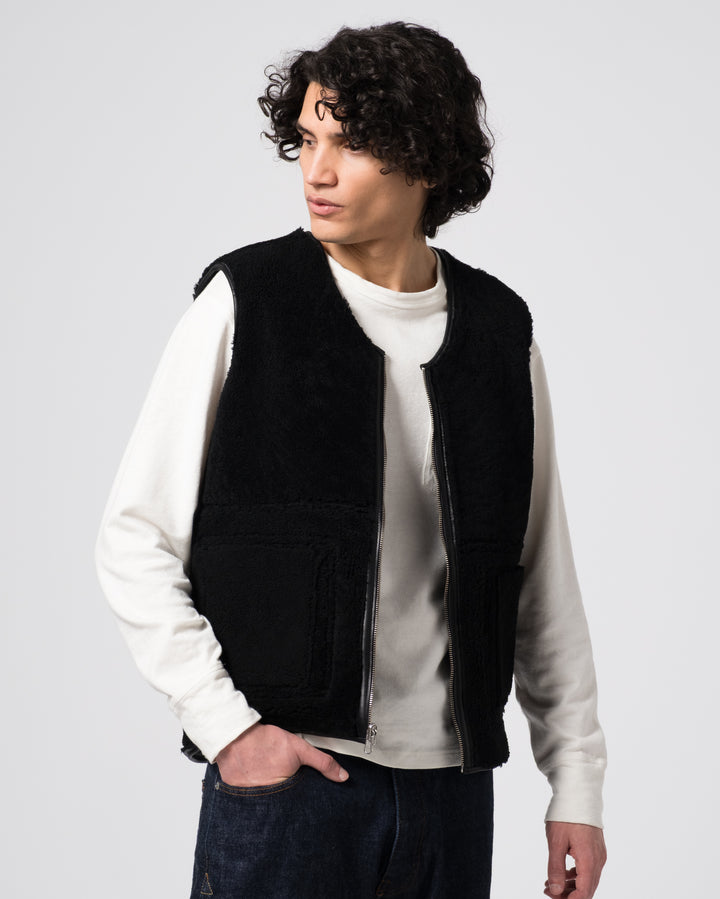Aviator Vest Shearling Black