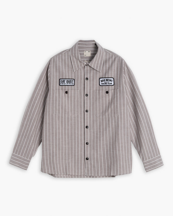 Pit Crew Shirt Scandic Oxford Brown/Off White