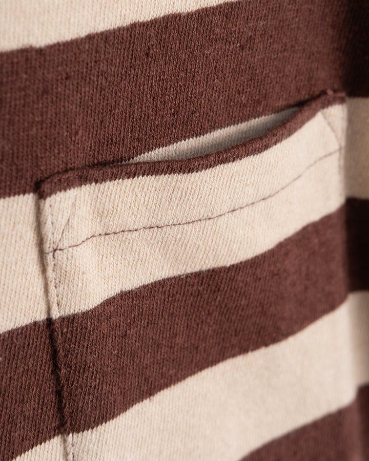 Pocket T Stripe Cotton Linen Henna/Wheat