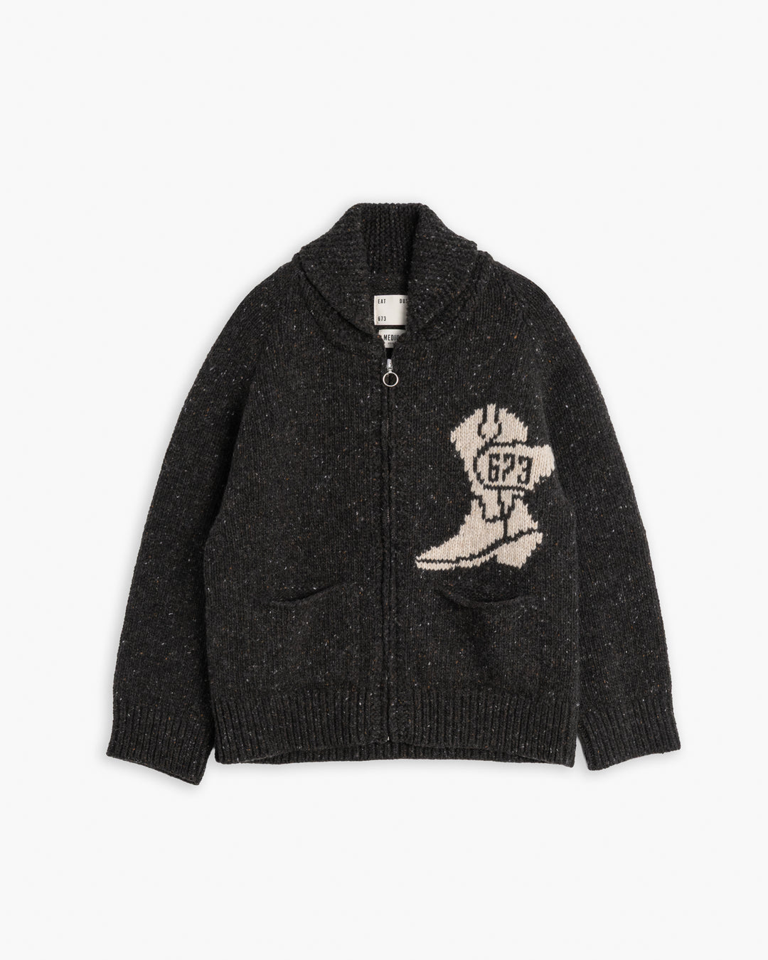 Flying Boot Cardigan Minotaurus Asphalt/Oat