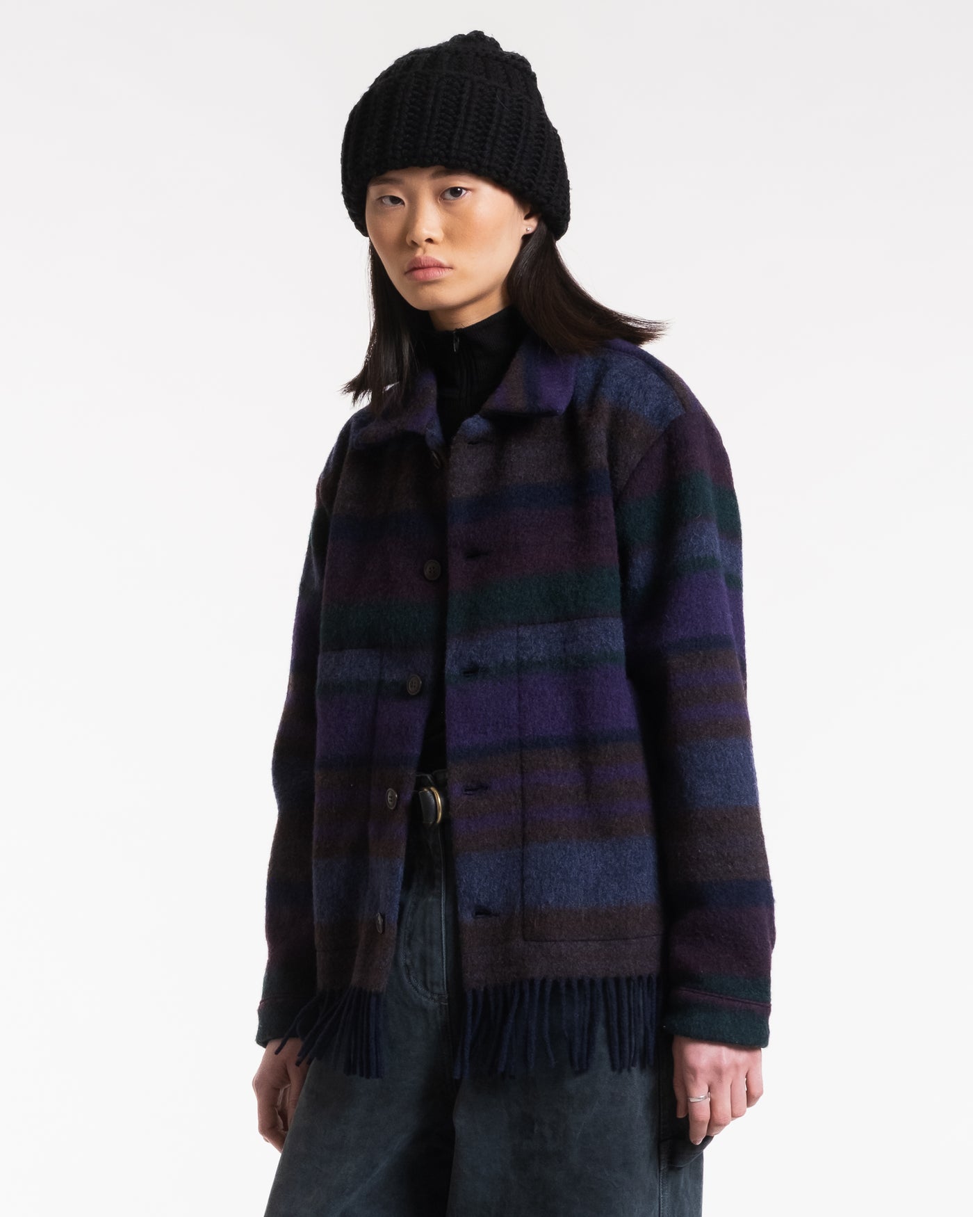 Marina Shirt Blanket Wool Dark Brown/Multi