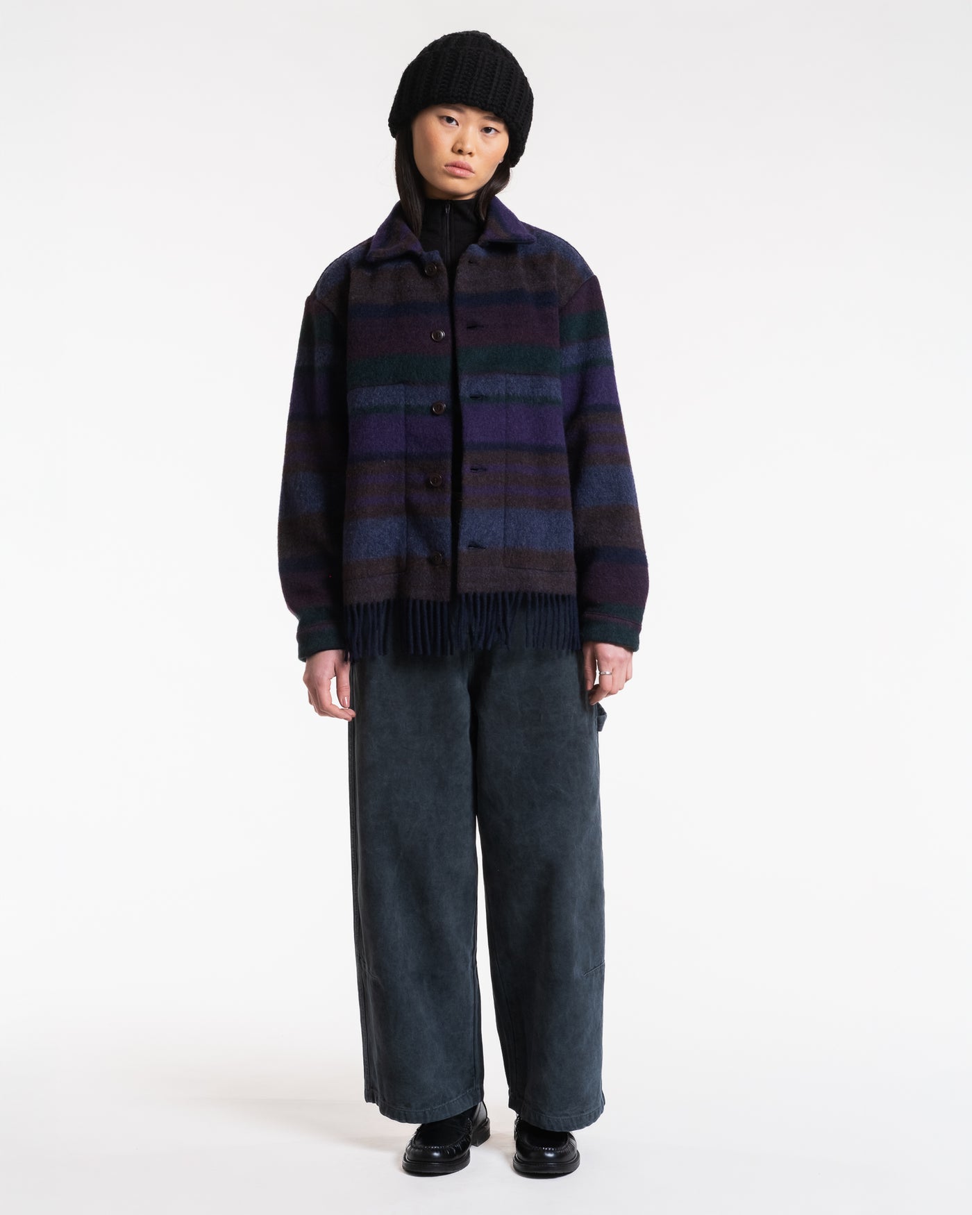 Marina Shirt Blanket Wool Dark Brown/Multi