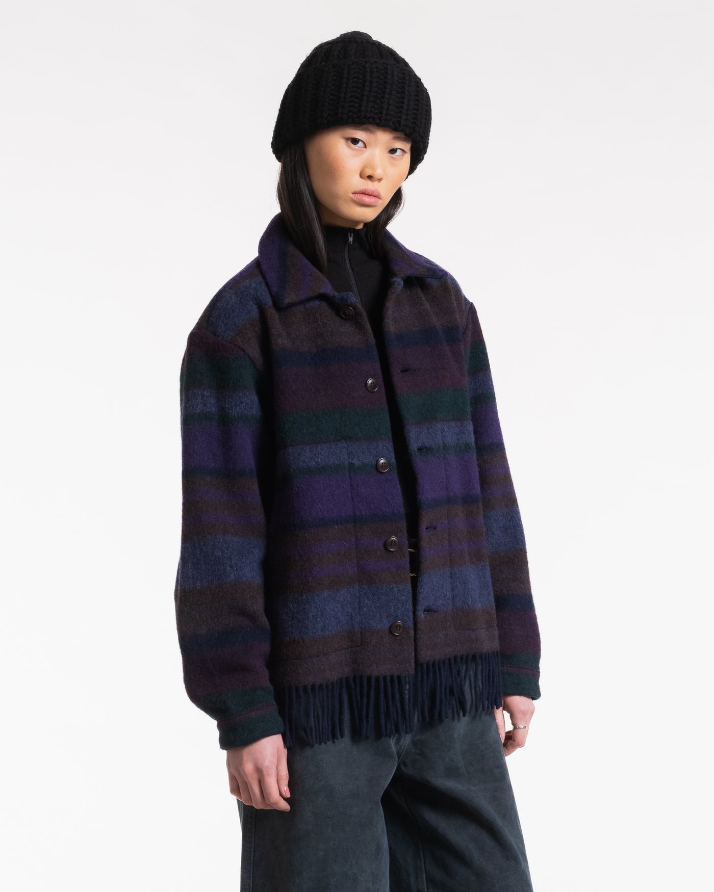 Marina Shirt Blanket Wool Dark Brown/Multi