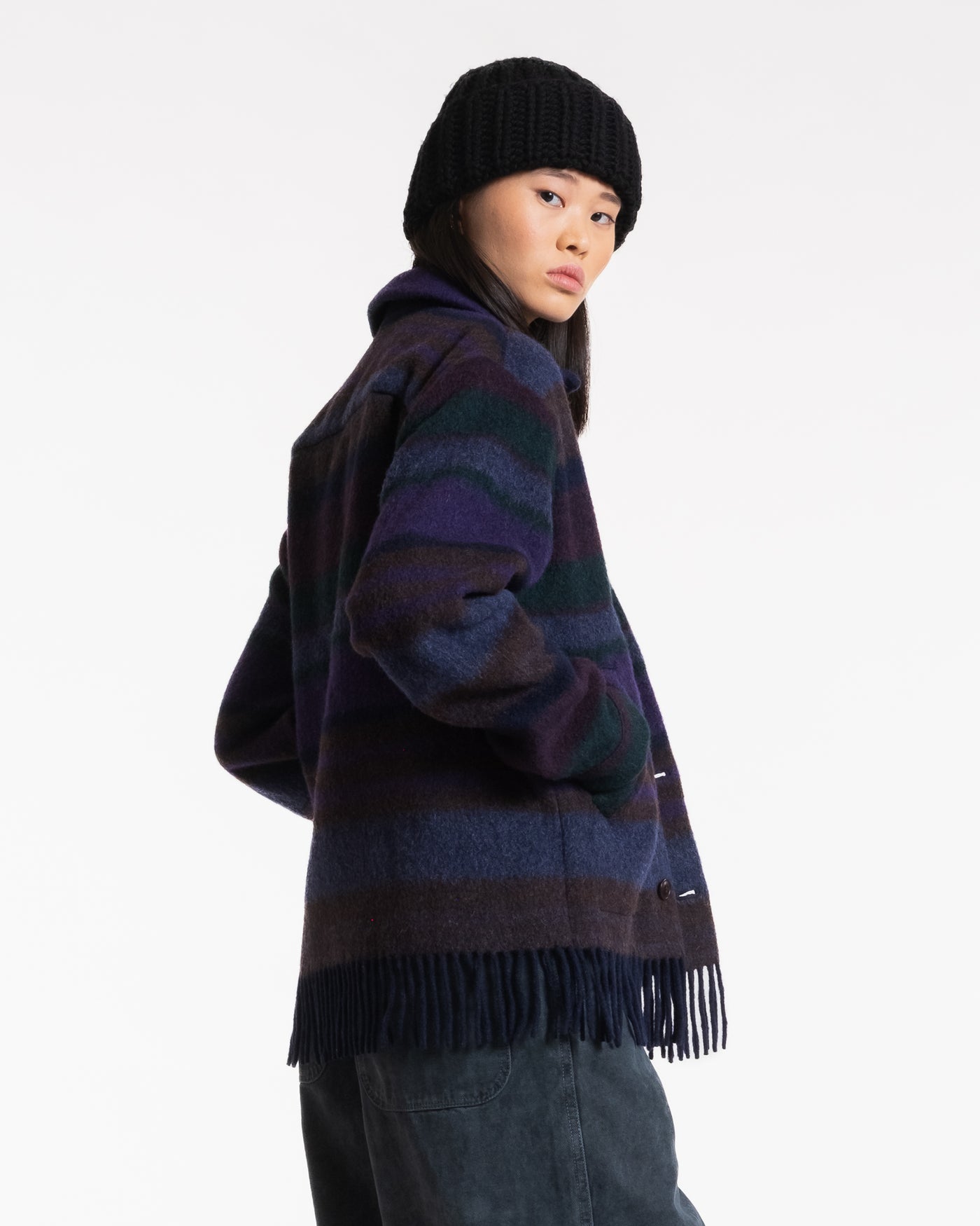 Marina Shirt Blanket Wool Dark Brown/Multi