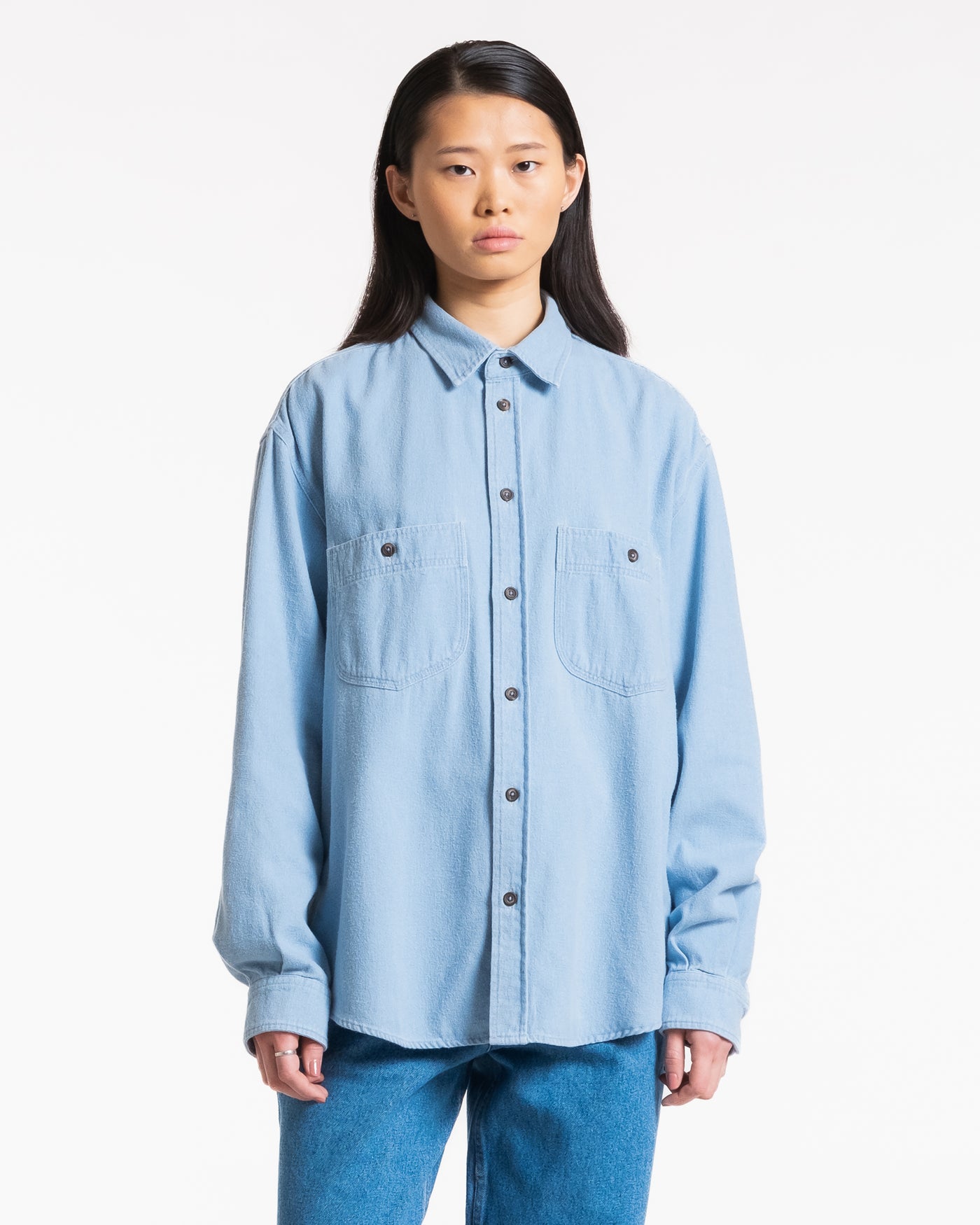 Mechanic Shirt Brushed Denim Acid Blue