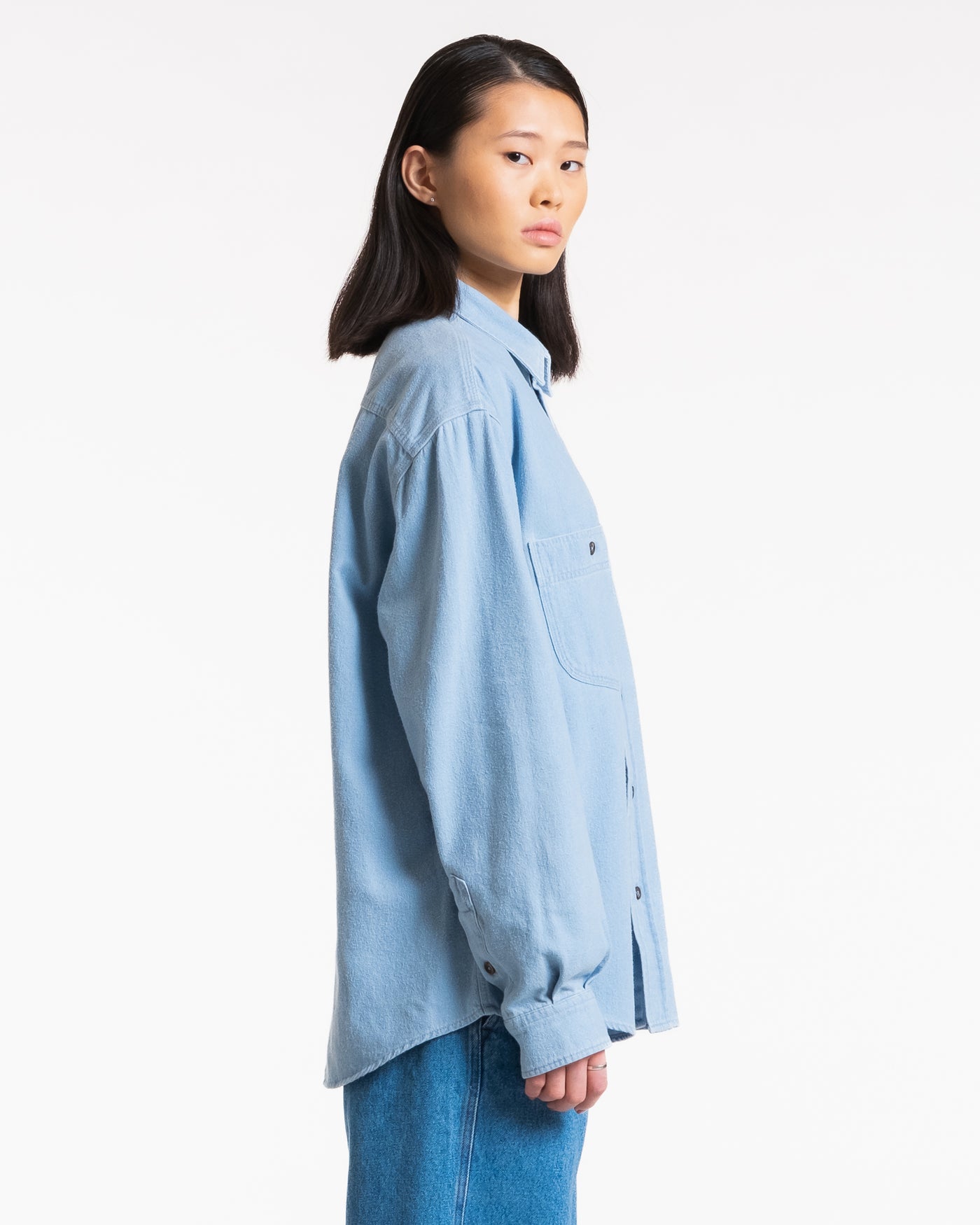 Mechanic Shirt Brushed Denim Acid Blue