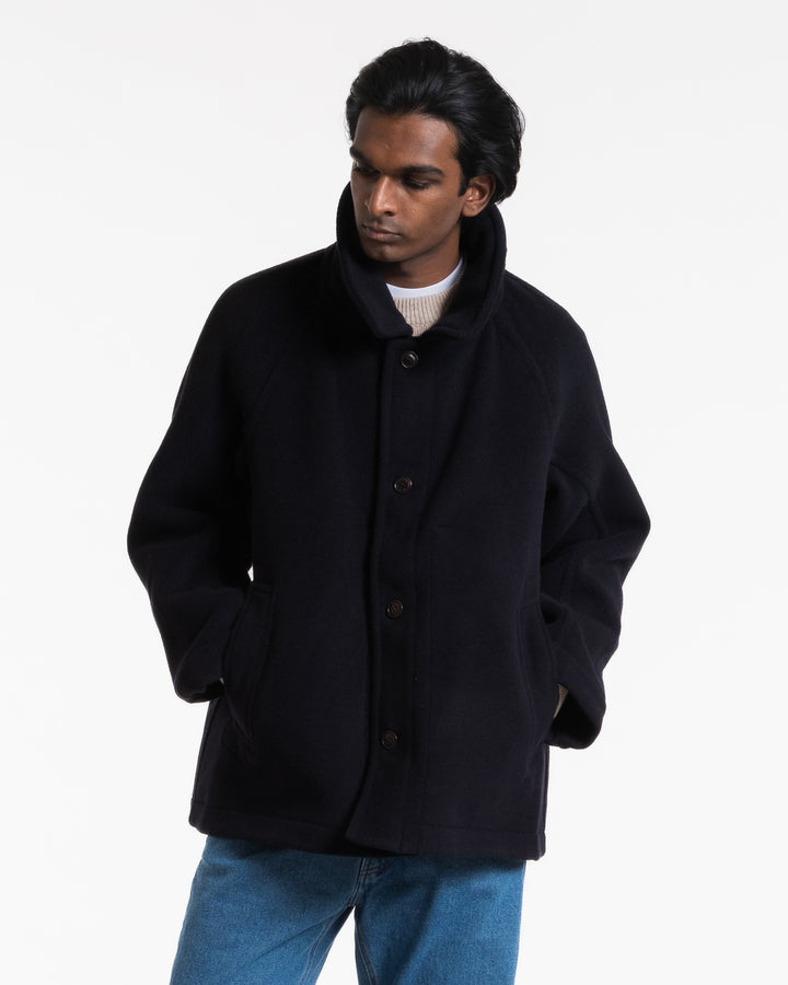 Army Caban Reversible Tambura Golf Wool Navy/Brown Check