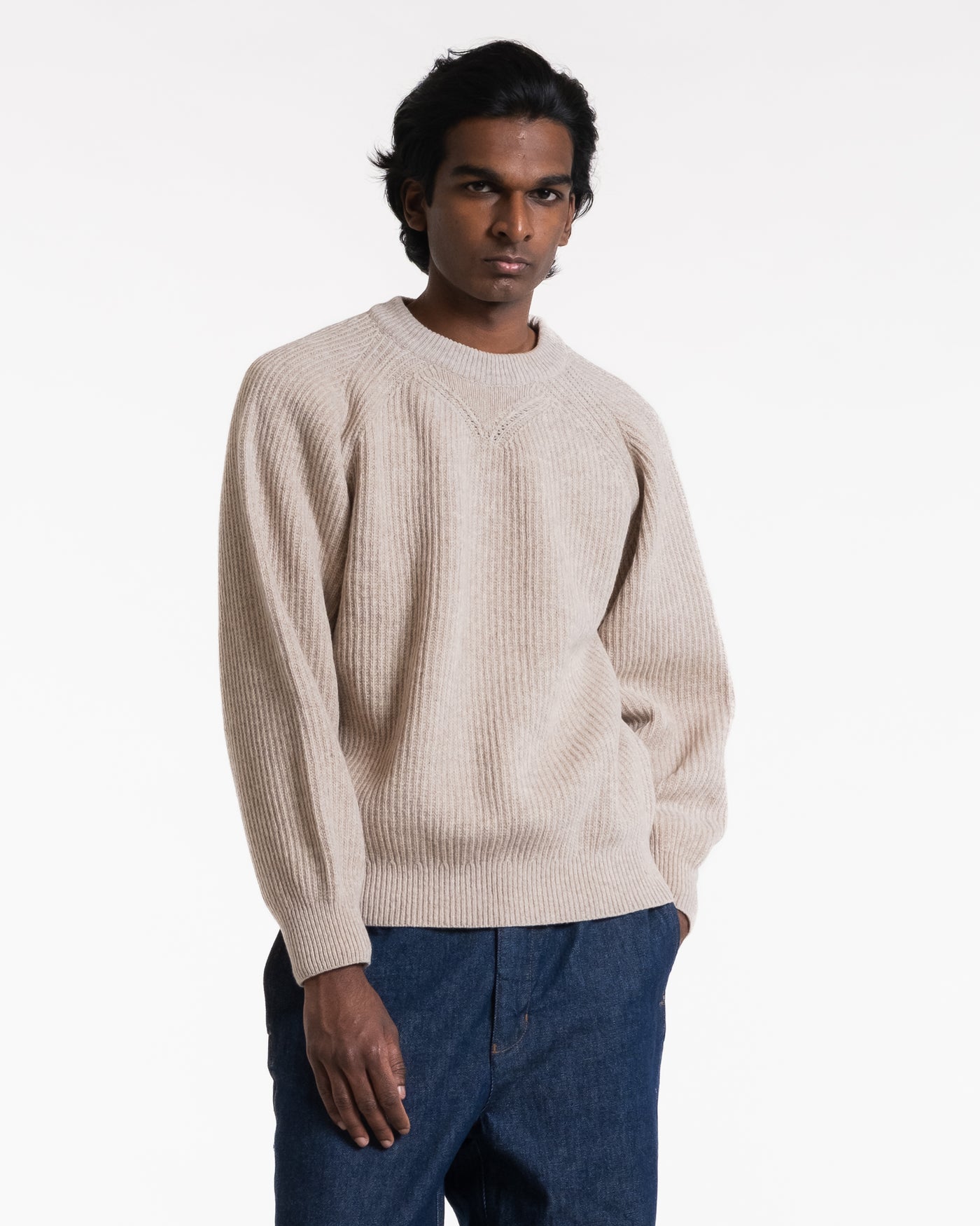 Crew Neck Sweater Yarn Delta Oatmeal