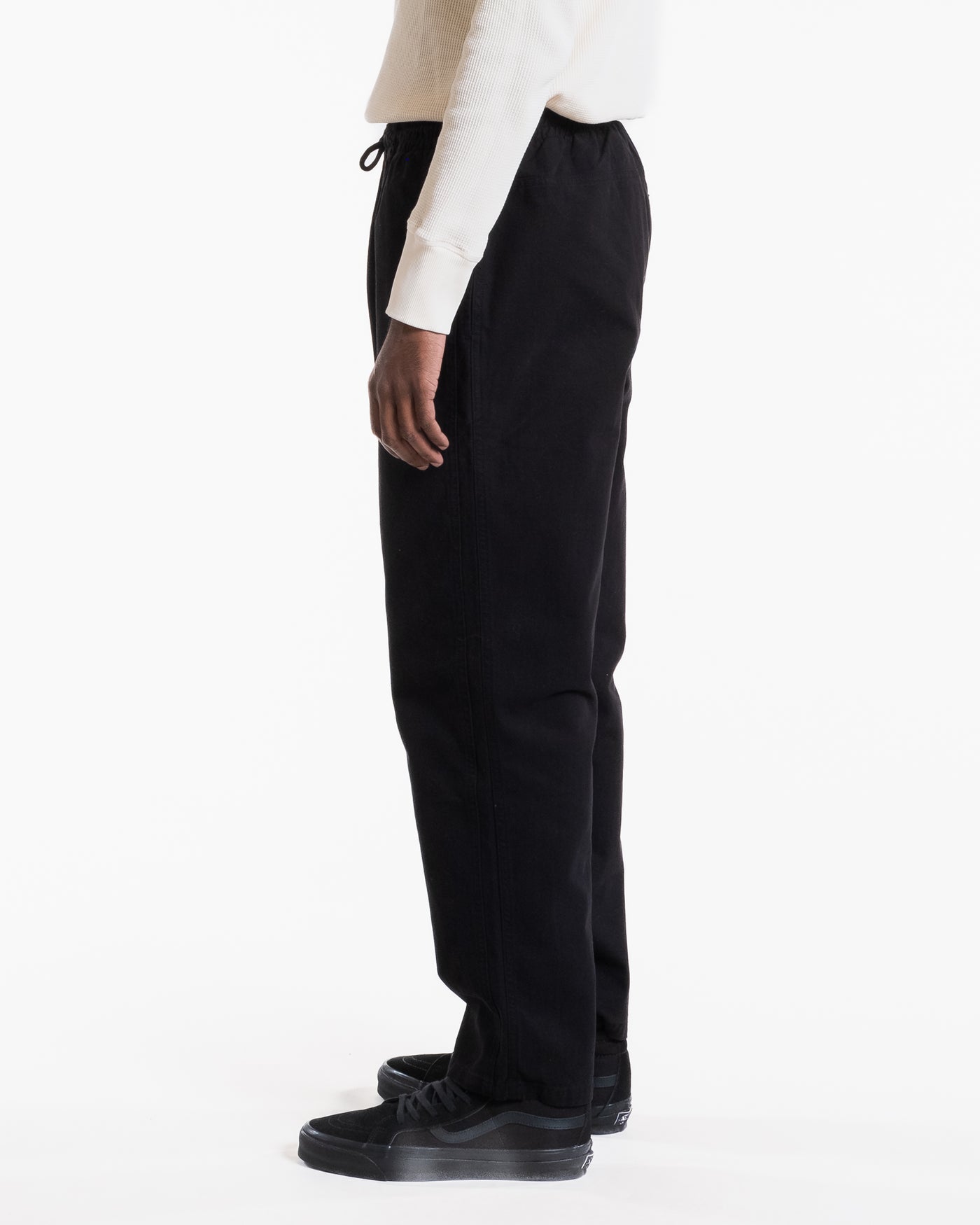 Gonz Pants Herringbone Cotton Black