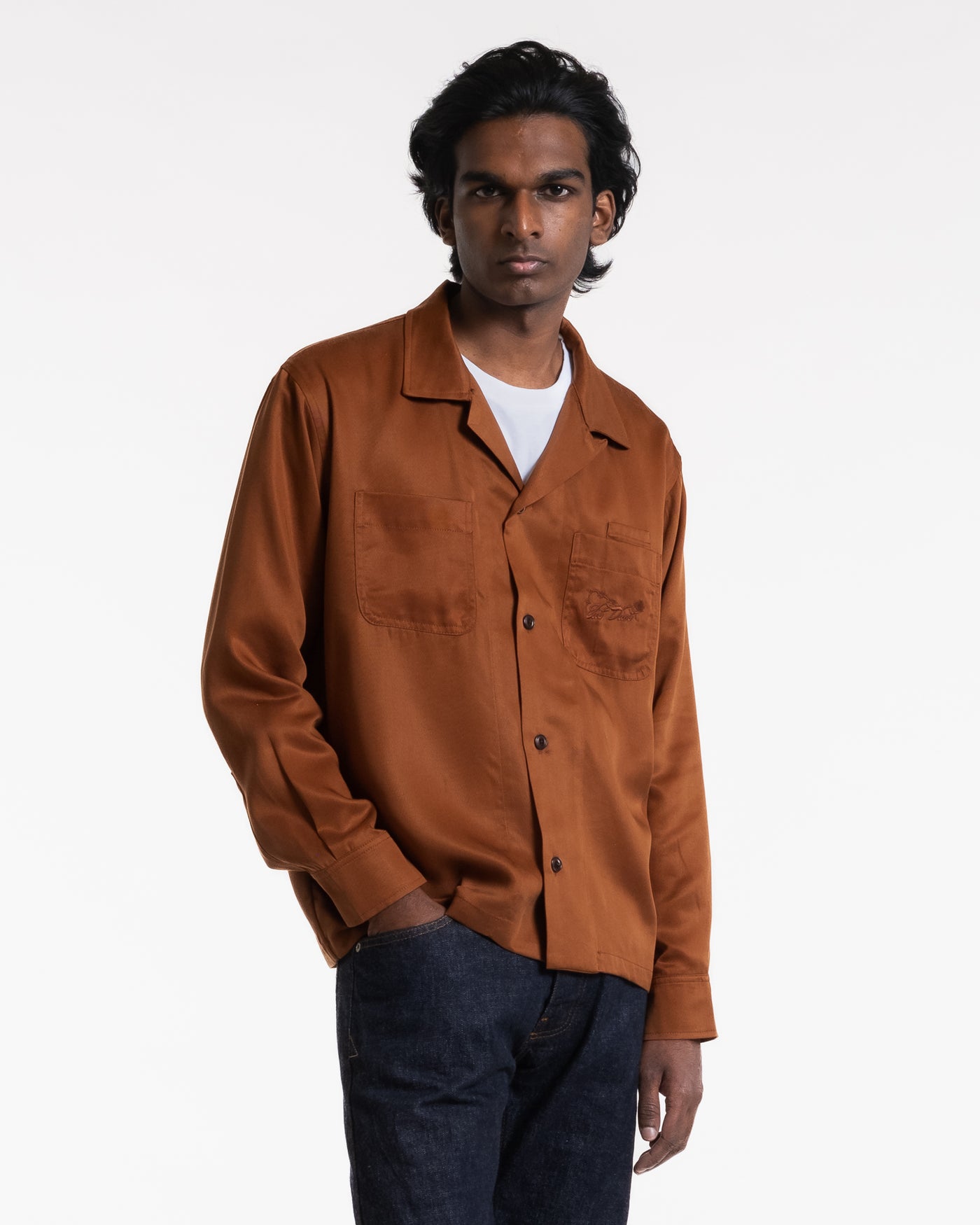 Havana Shirt Tencel Twill Brown