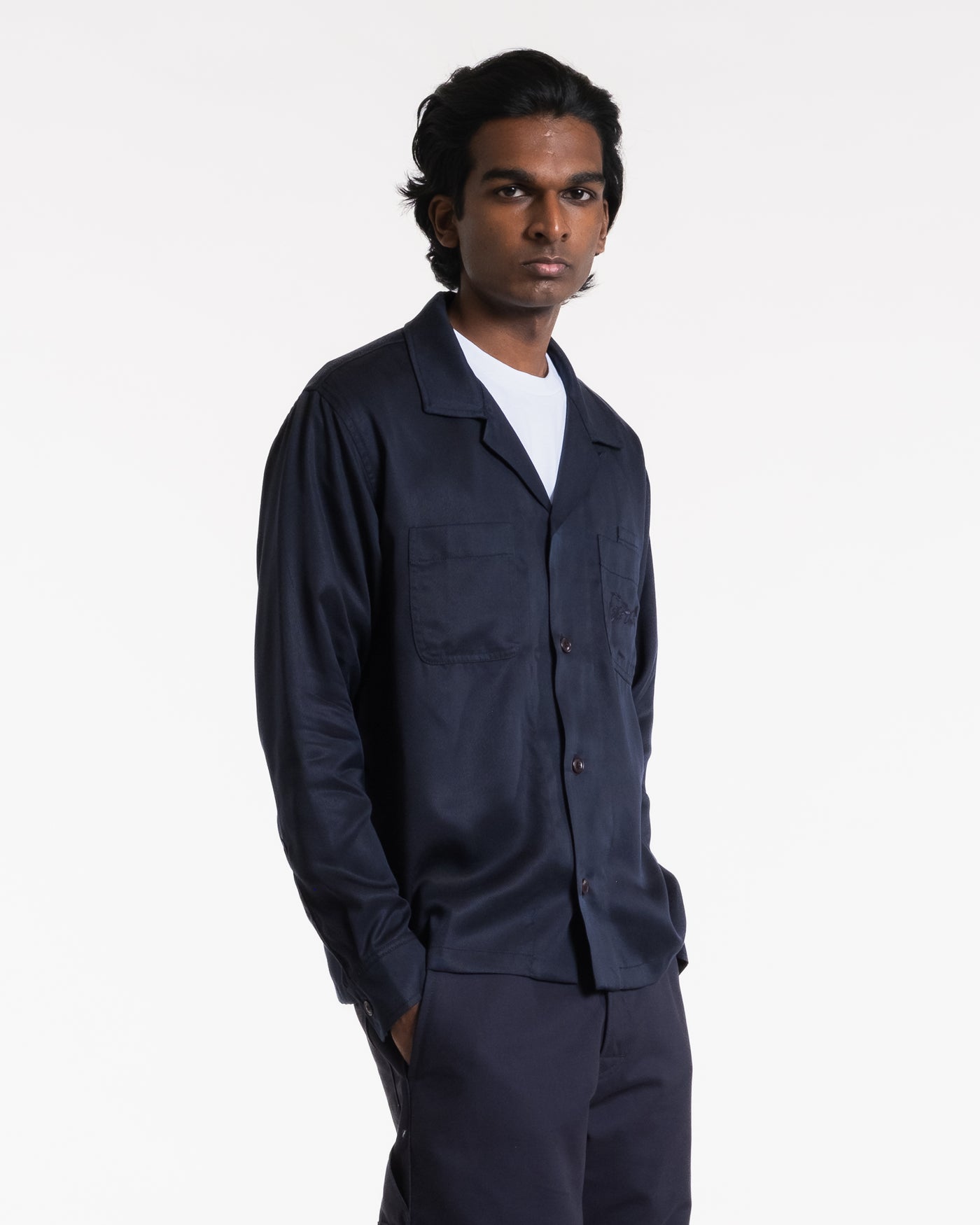 Havana Shirt Tencel Twill Navy