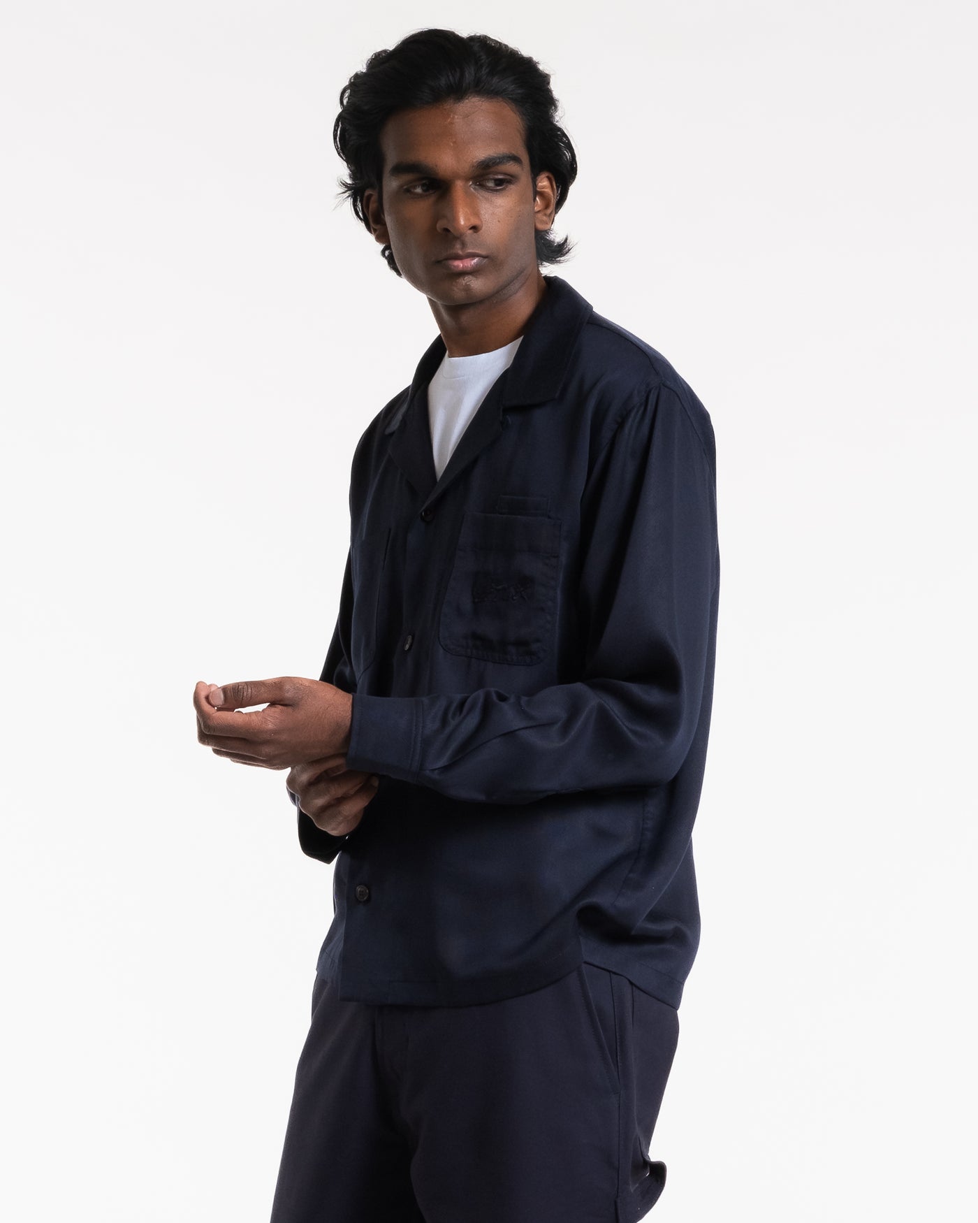 Havana Shirt Tencel Twill Navy