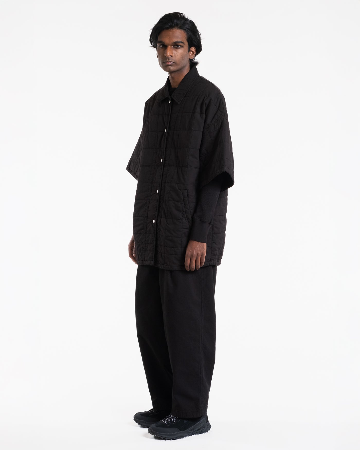 Kyoto Overshirt Cotton Quilt Black