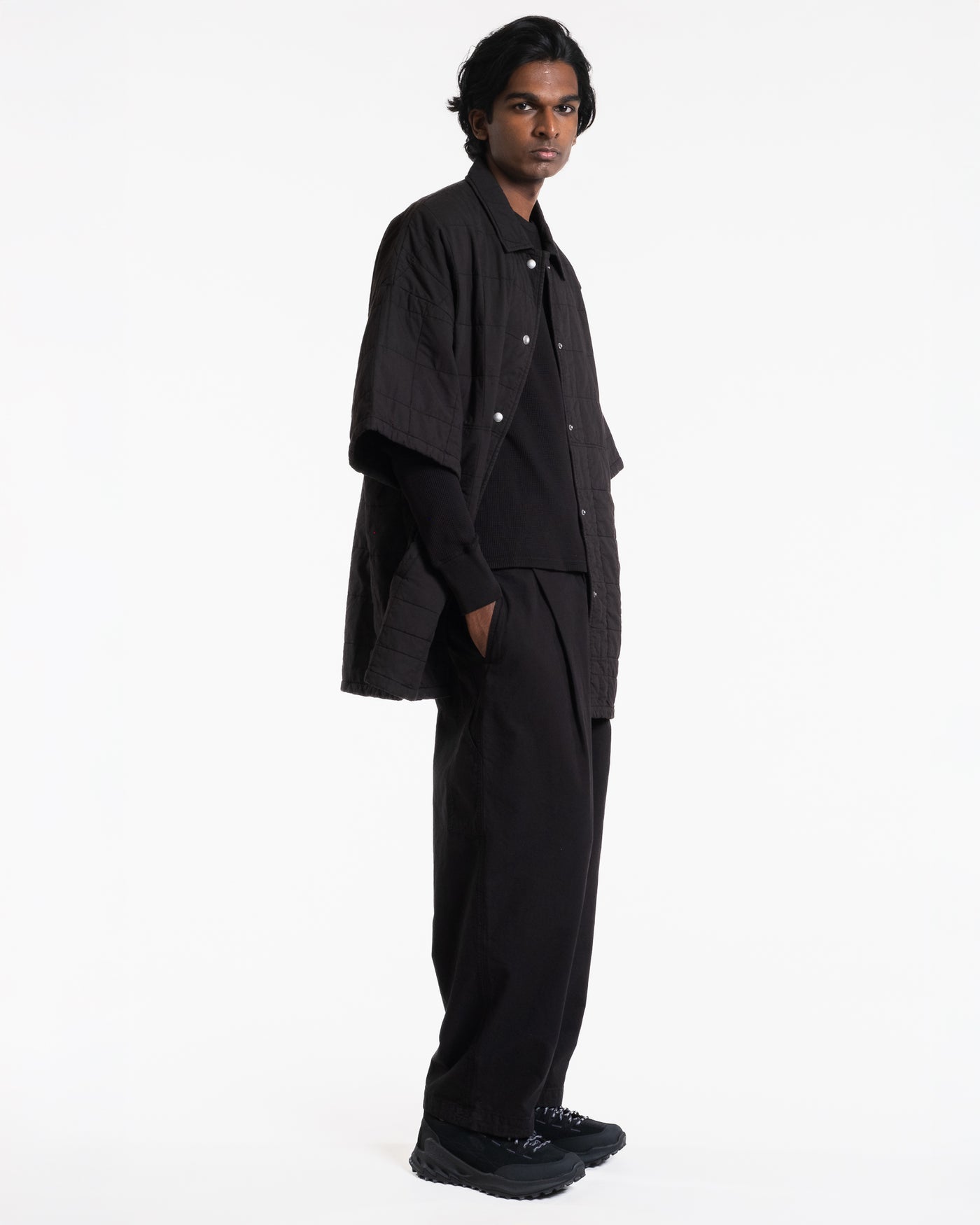 Kyoto Overshirt Cotton Quilt Black