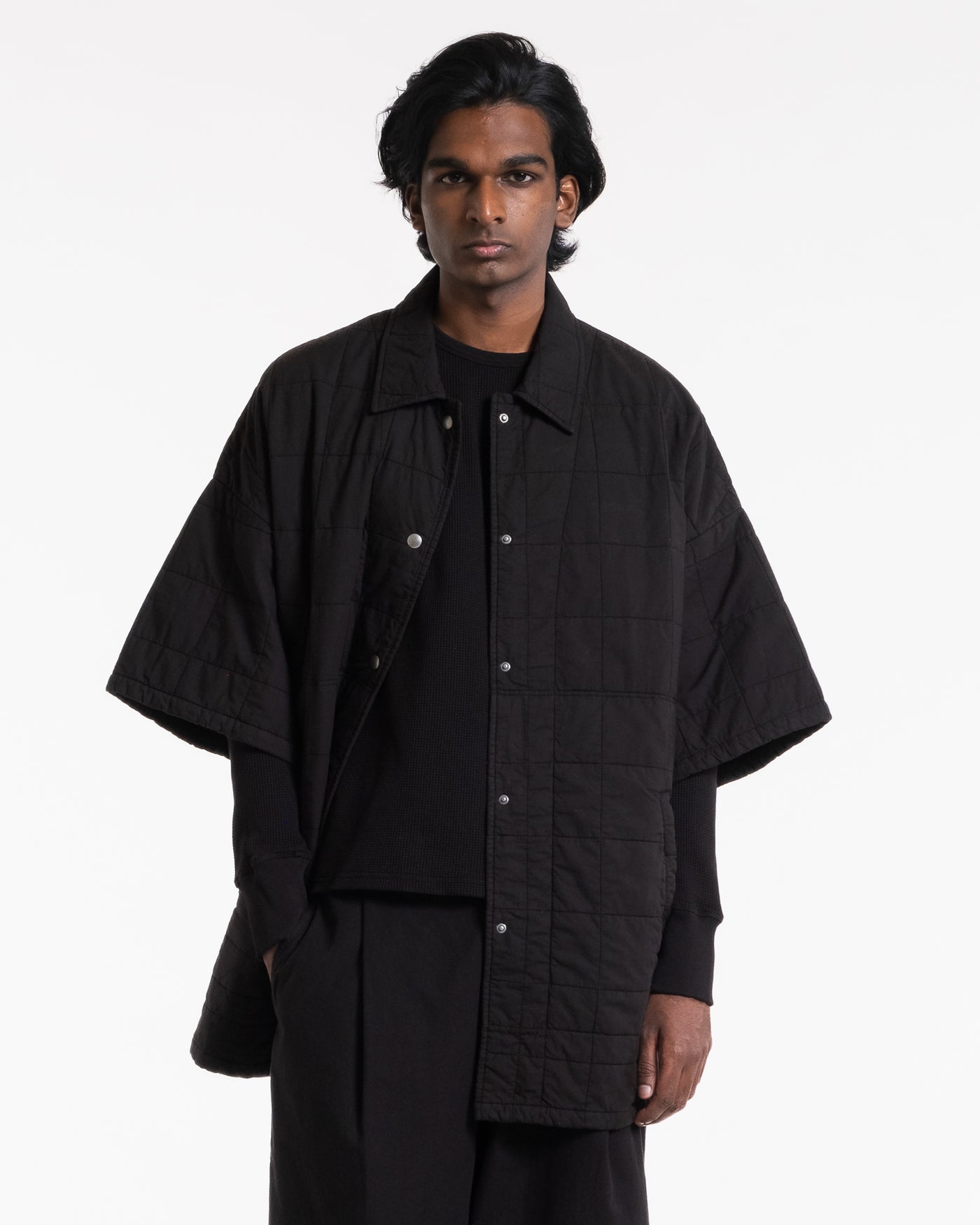 Kyoto Overshirt Cotton Quilt Black