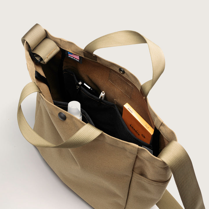 Multi-pocket Bag Medium Canvas Nylon Khaki