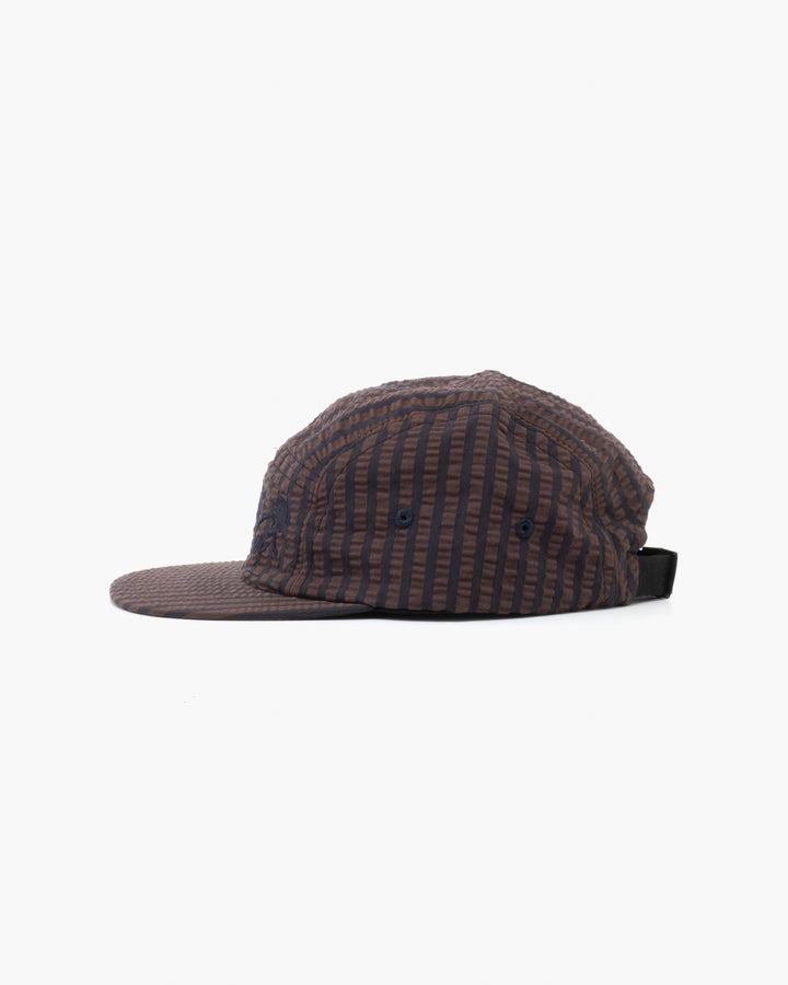 5 Panels Cap Belfast Seersucker Coffee/Navy