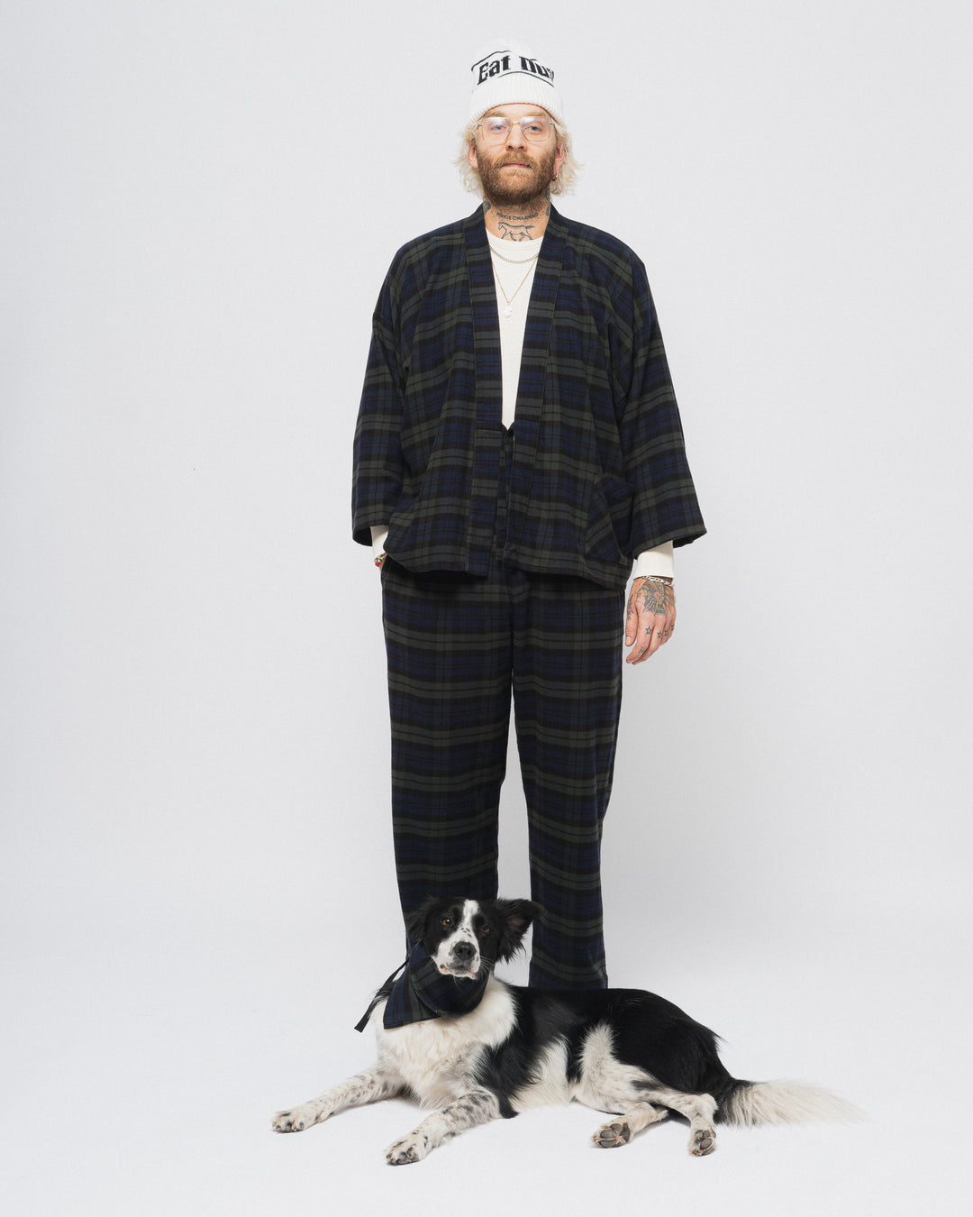 Pyjama Brushed Twill Check Blue