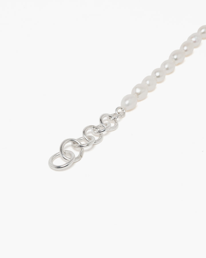 Sara Roegiers Pearl and Silver Bracelet with American Clasp • Made to Order