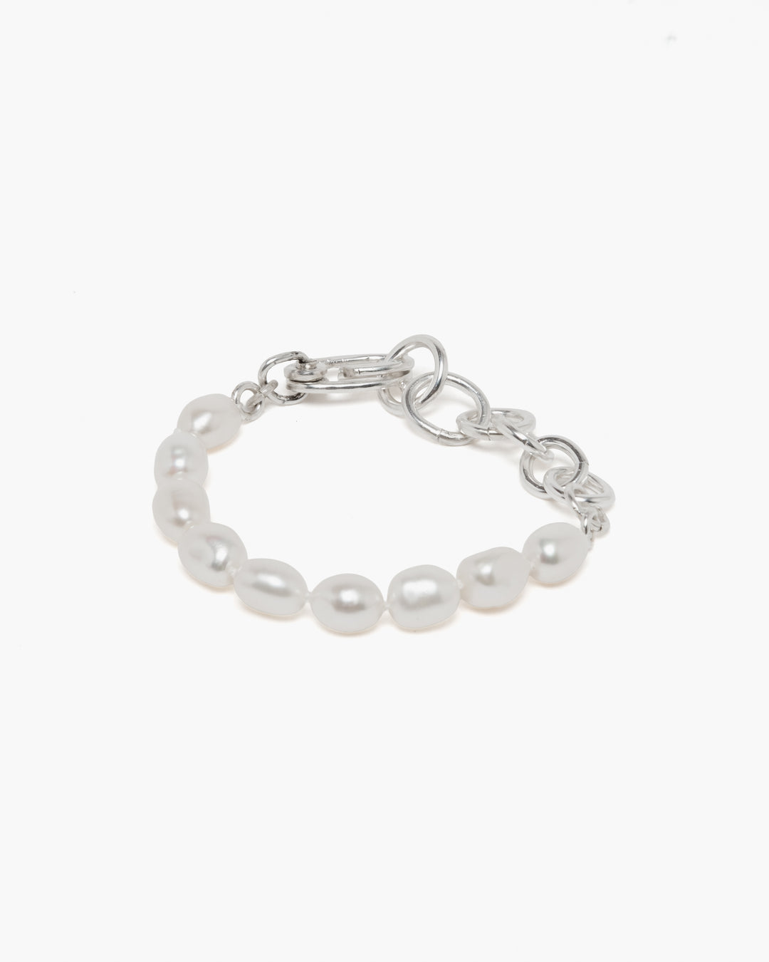 Sara Roegiers Pearl and Silver Bracelet with American Clasp • Made to Order