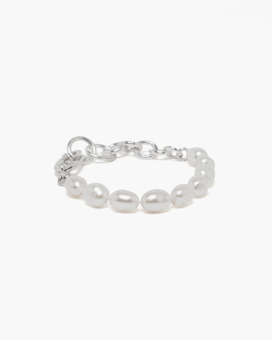 Sara Roegiers Pearl and Silver Bracelet with American Clasp • Made to Order