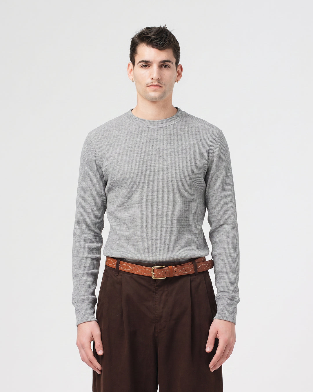 Thermal T Military Rib Grey Melange