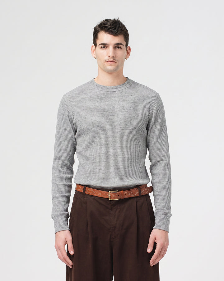 Thermal T Military Rib Grey Melange