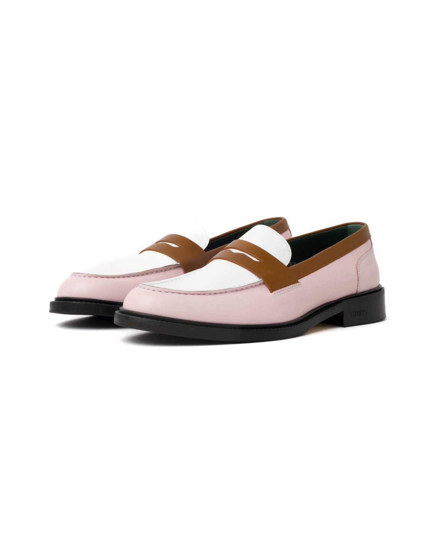 Vinny's Townee Tri-Tone Penny Loafer Leather Pink