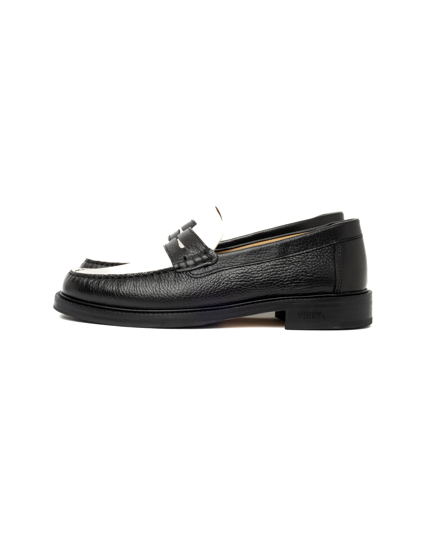 Vinny's Yardee Mocassin Loafer Grain Leather Black/White Crust