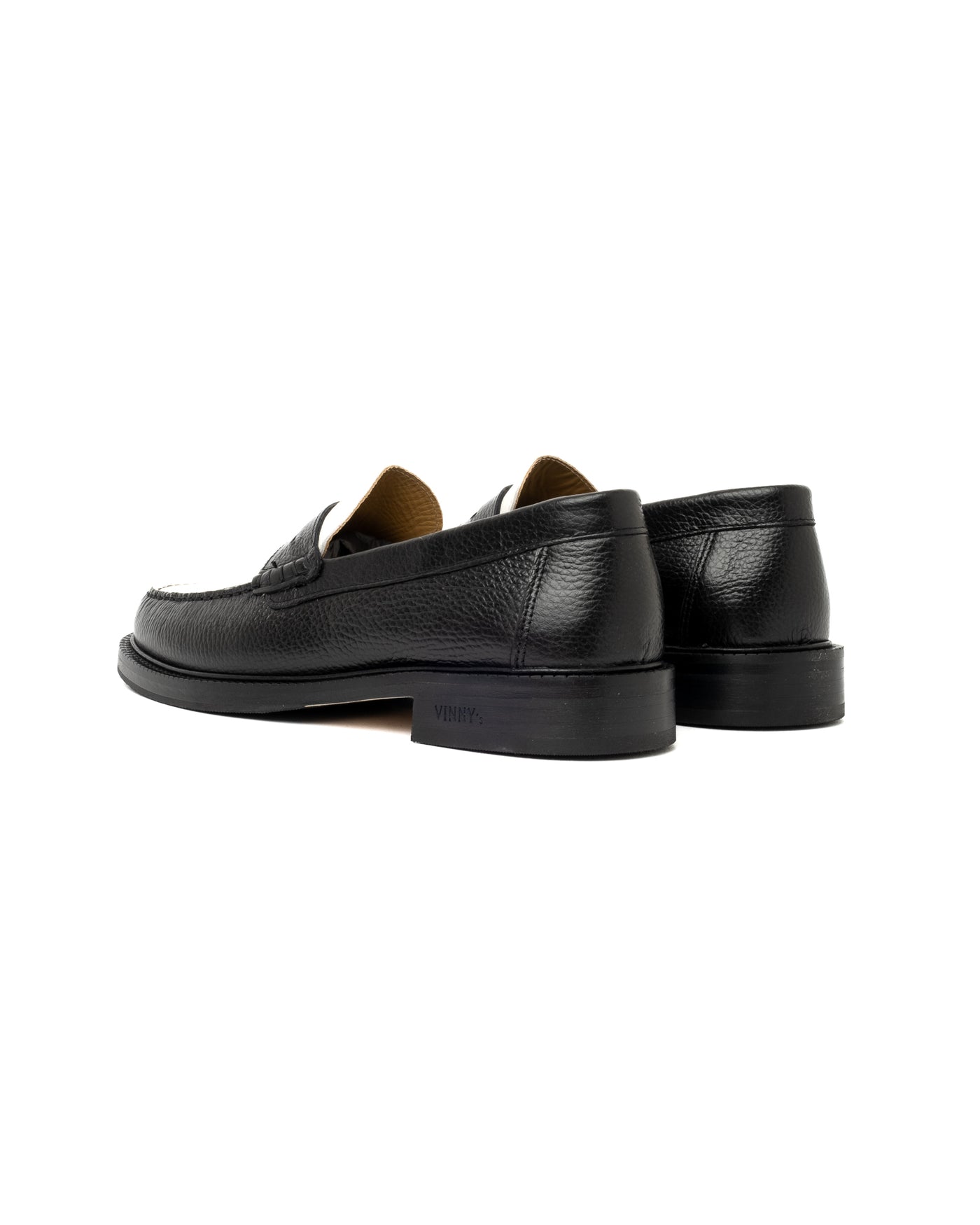 Vinny's Yardee Mocassin Loafer Grain Leather Black/White Crust