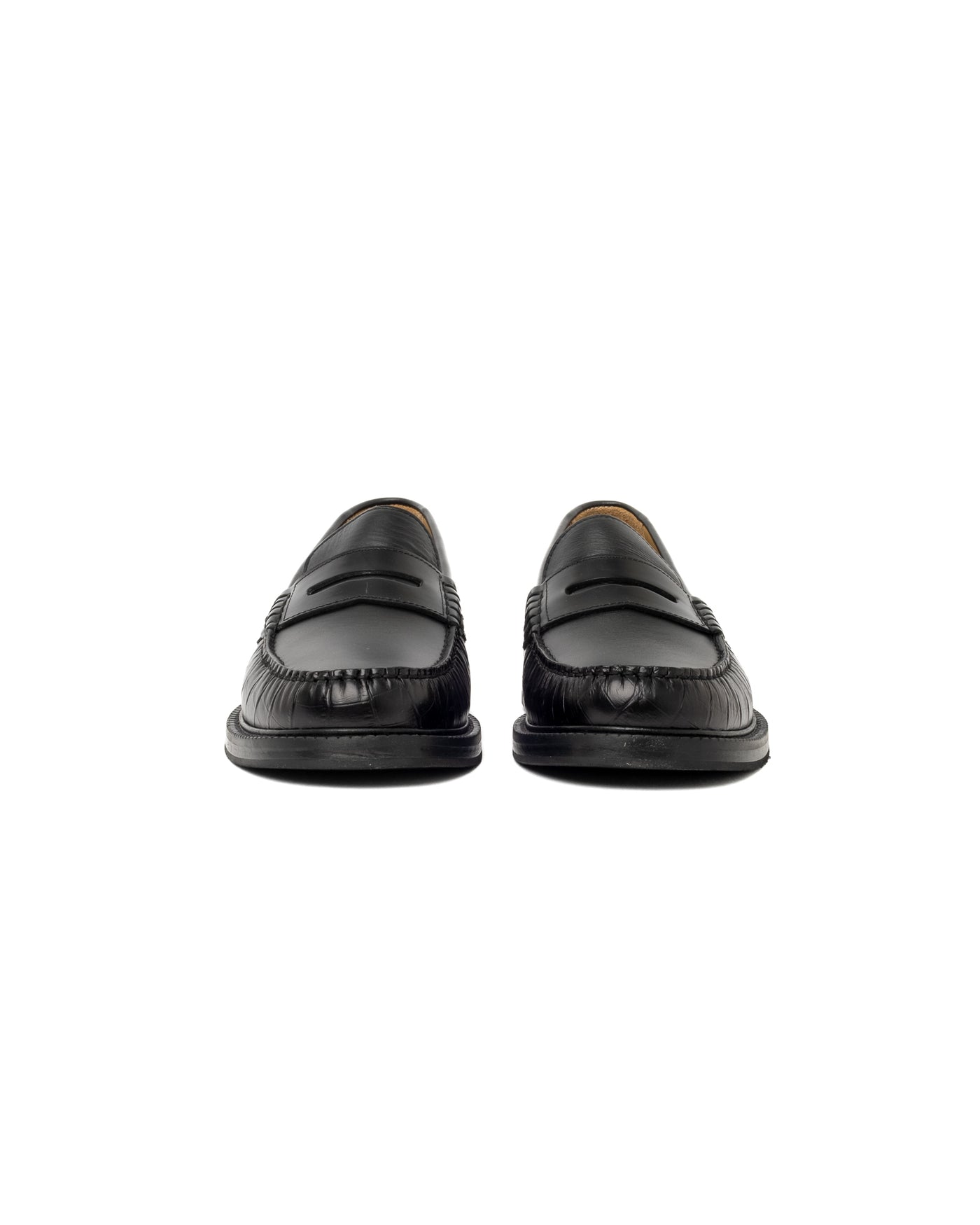 Vinny's Yardee Mocassin Loafer Croco Pattern Black/Black Crust