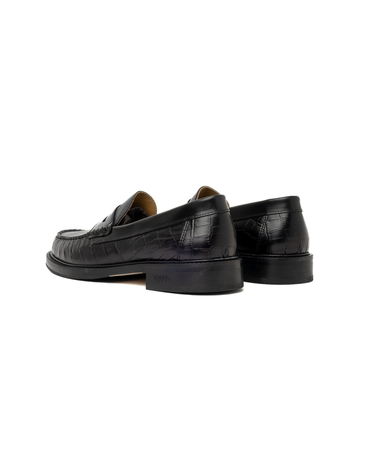 Vinny's Yardee Mocassin Loafer Croco Pattern Black/Black Crust