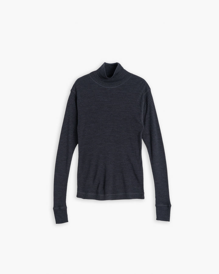 G.o.D Turtle Neck Rib Wool Blue