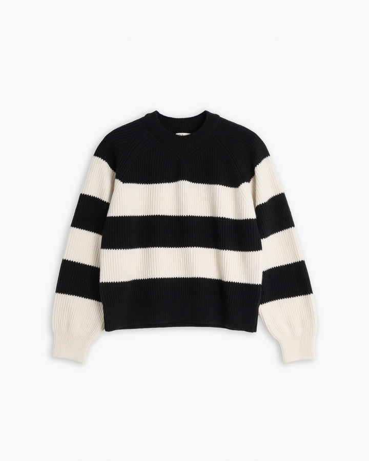 G.o.D Puddle Sweater Delta Yarn Off White / Black Stripes