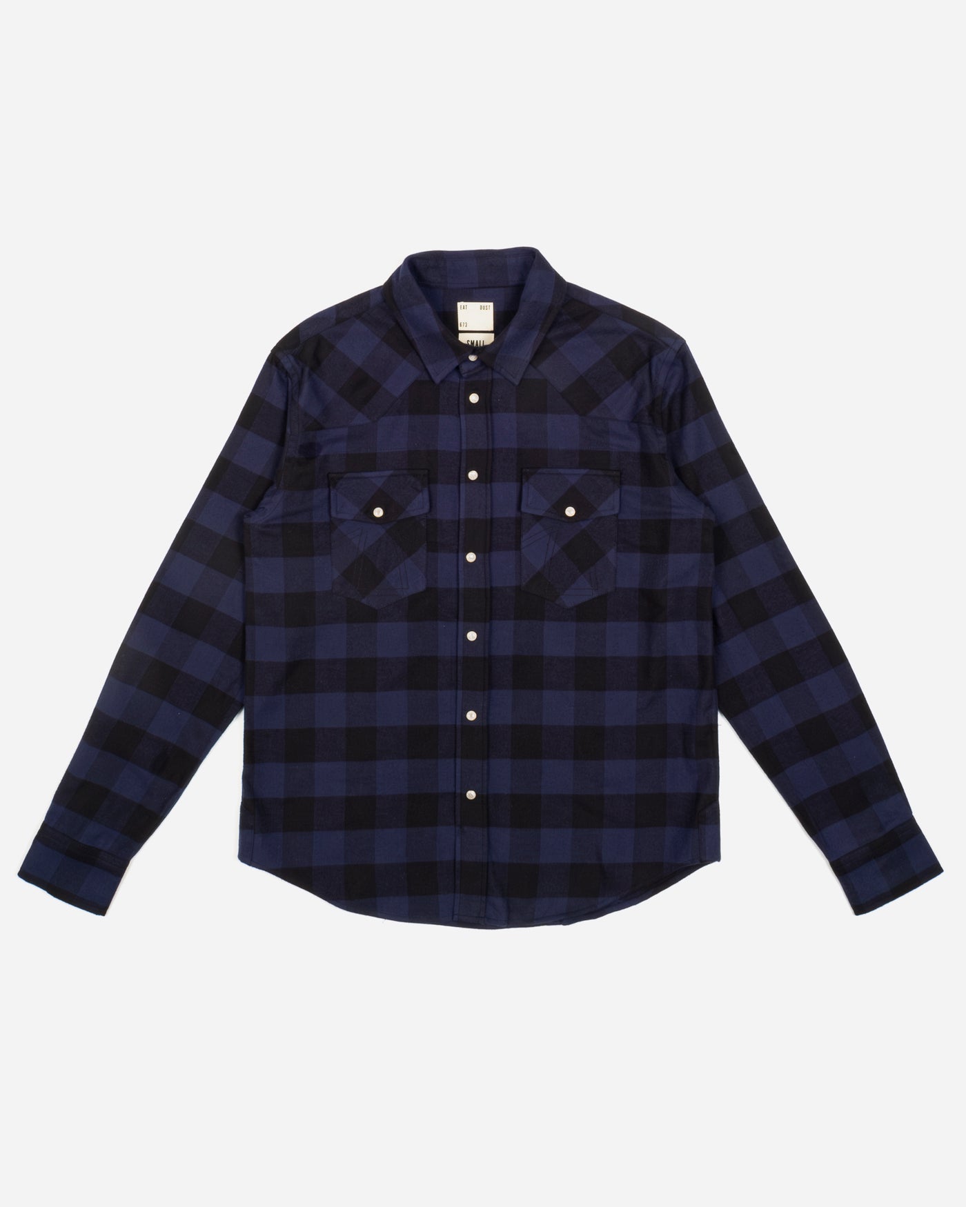 Western Shirt Check Twill Brushed Blue/Black