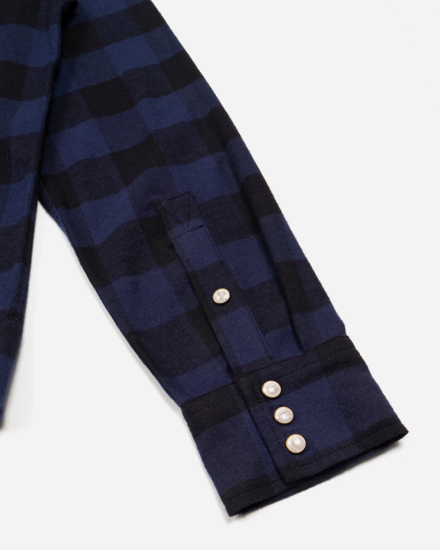 Western Shirt Check Twill Brushed Blue/Black