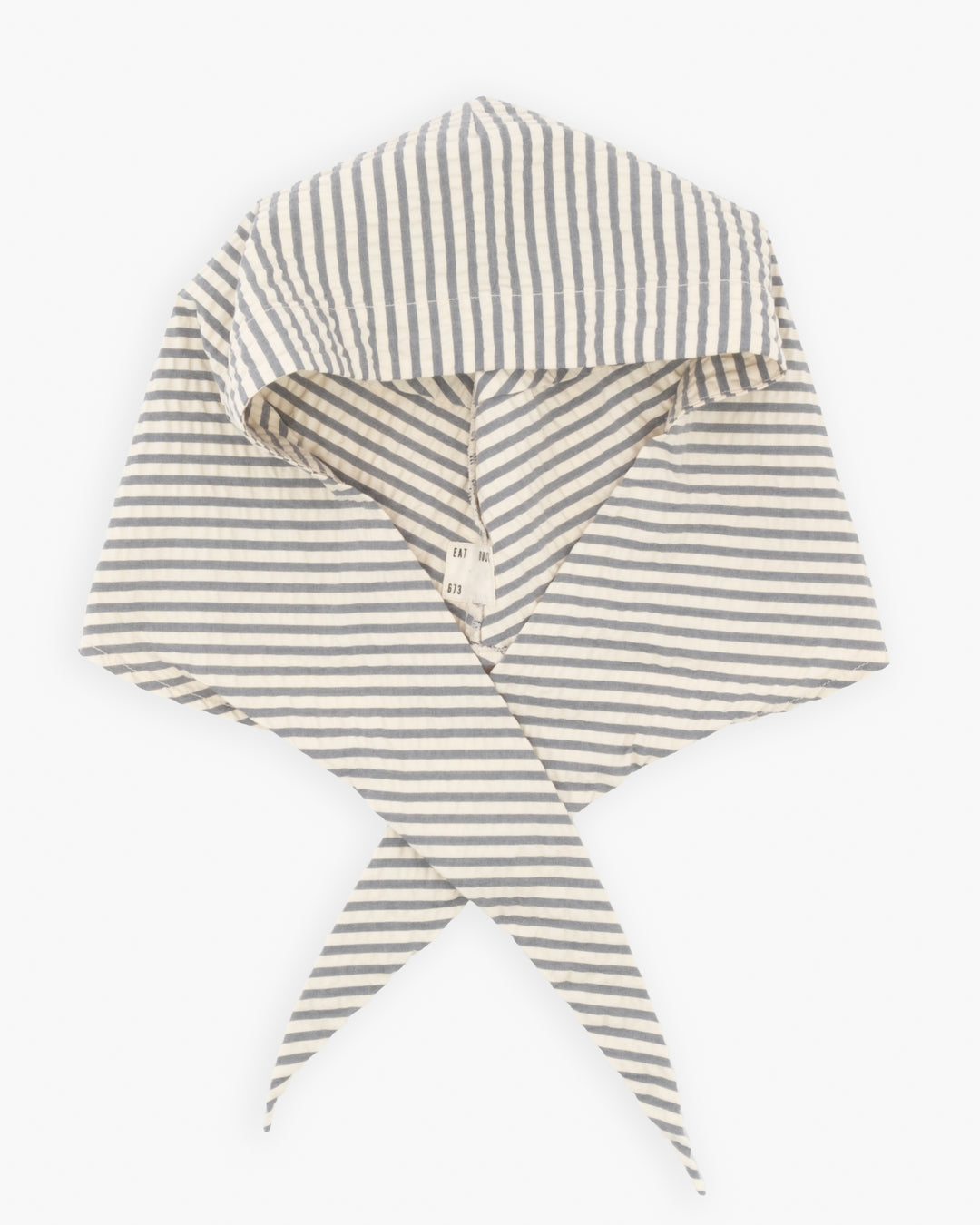 Jackie Scarf Belfast Seersucker Iron/Off-White