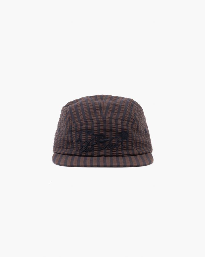 5 Panels Cap Belfast Seersucker Coffee/Navy
