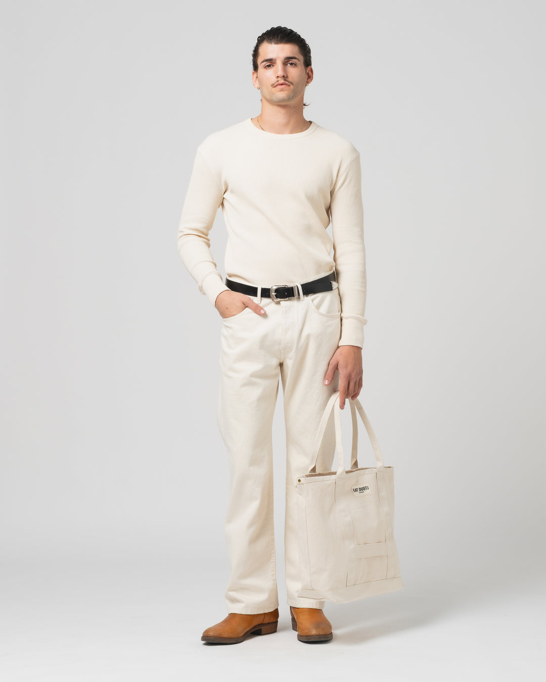 スモールキャンバスショッパーバッグ オフホワイト
