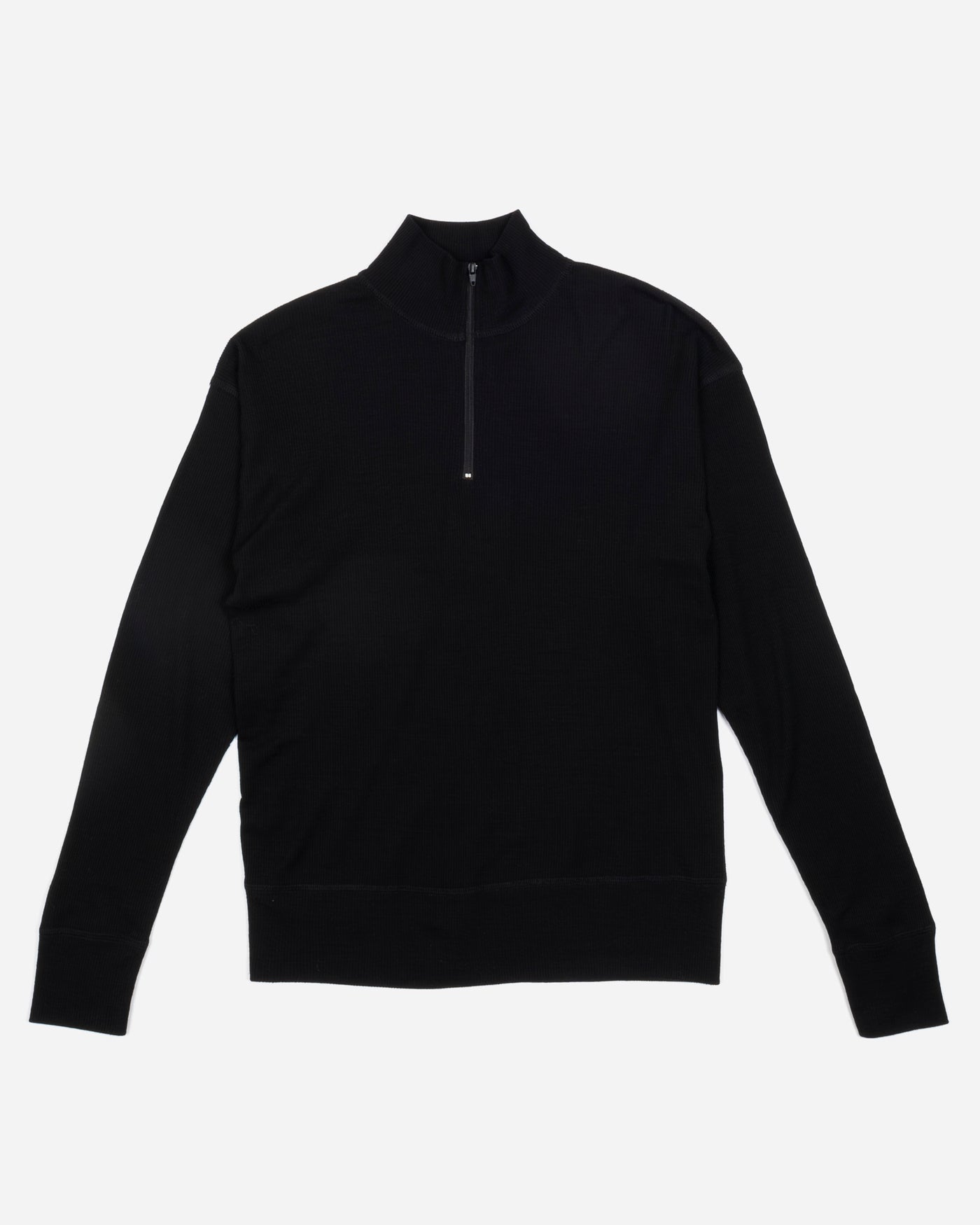 G.o.D Zipper Pull Over Light Wool Black